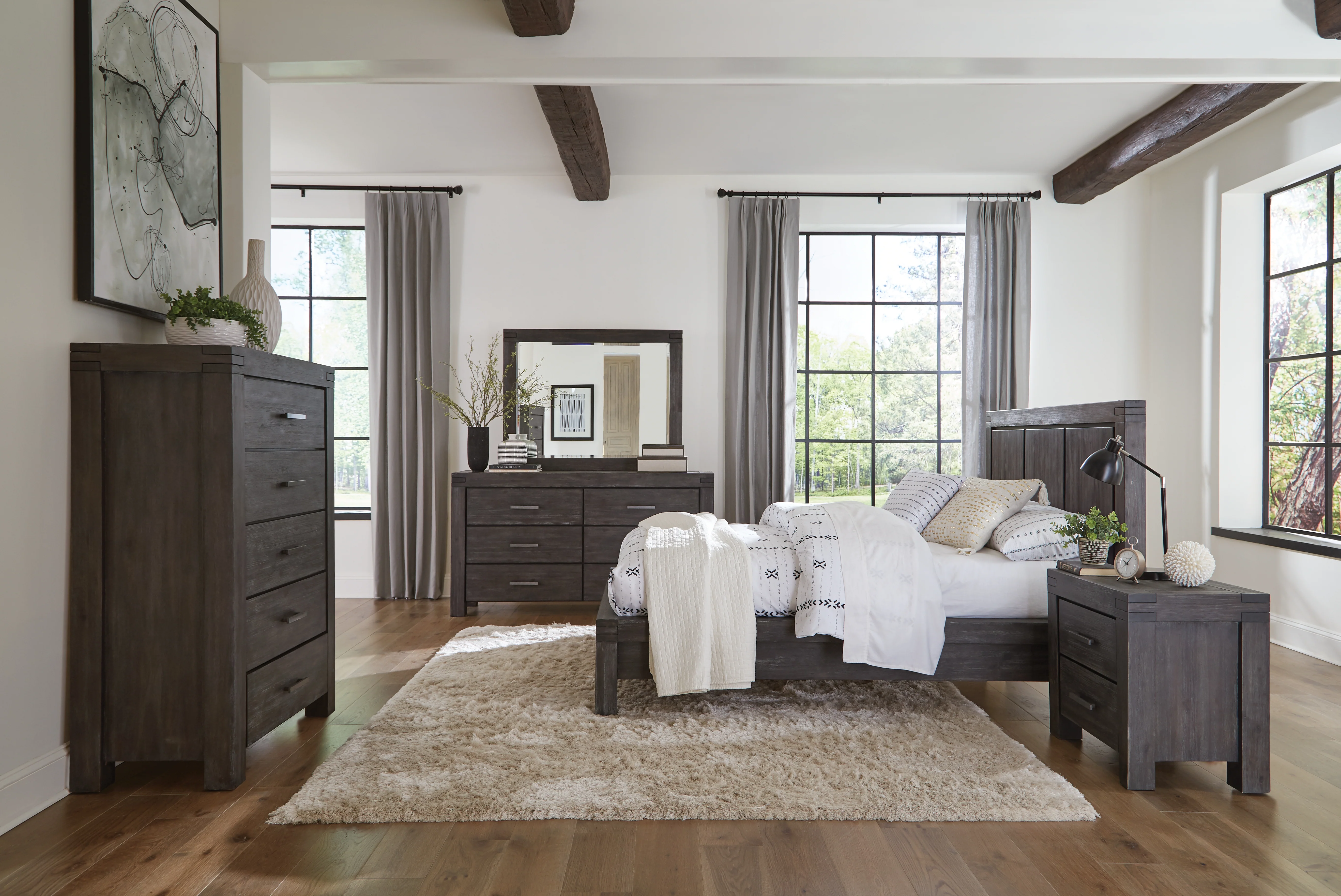 Meadow Solid Wood Platform California King Bed in Graphite - Image 2