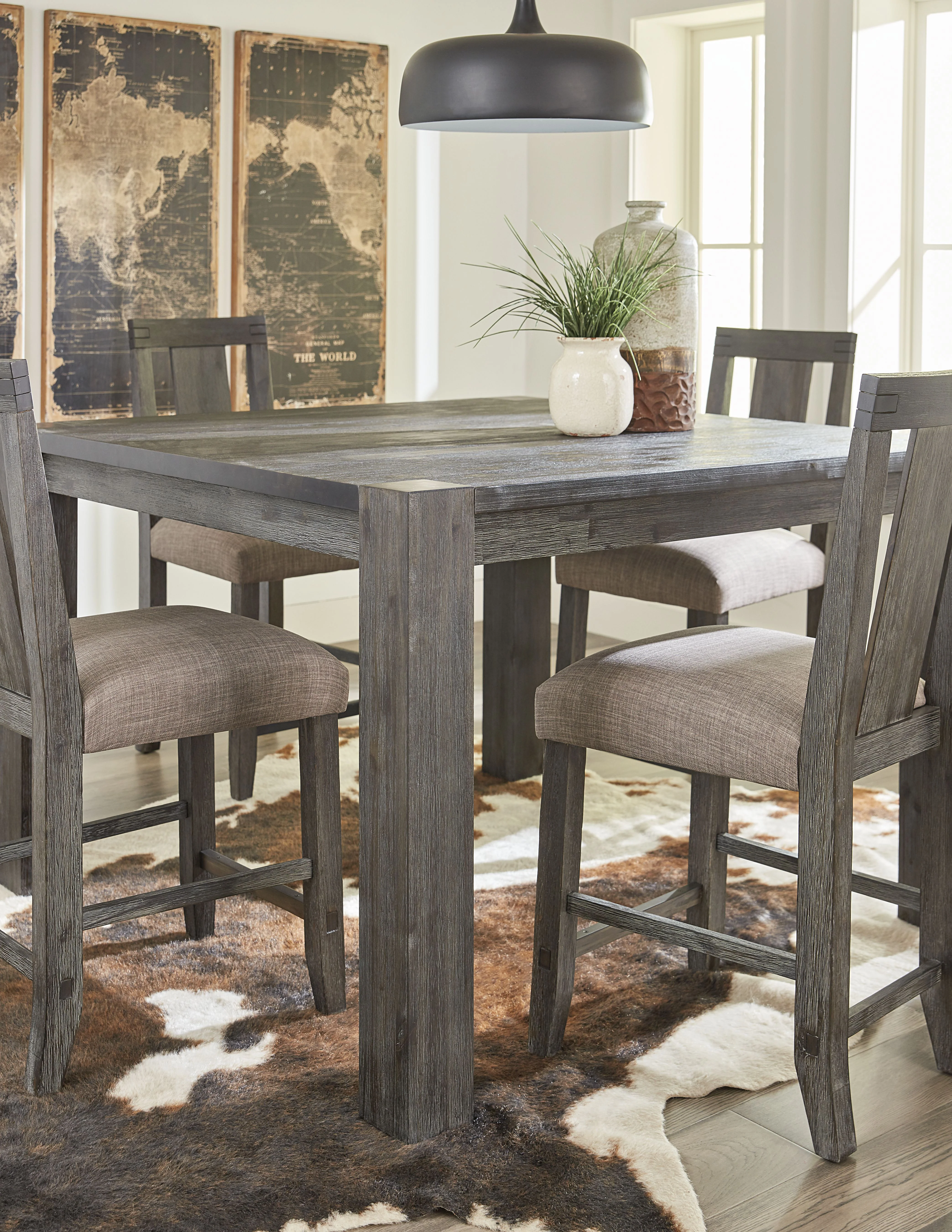Meadow Solid Wood Square Counter Table in Graphite - Image 3