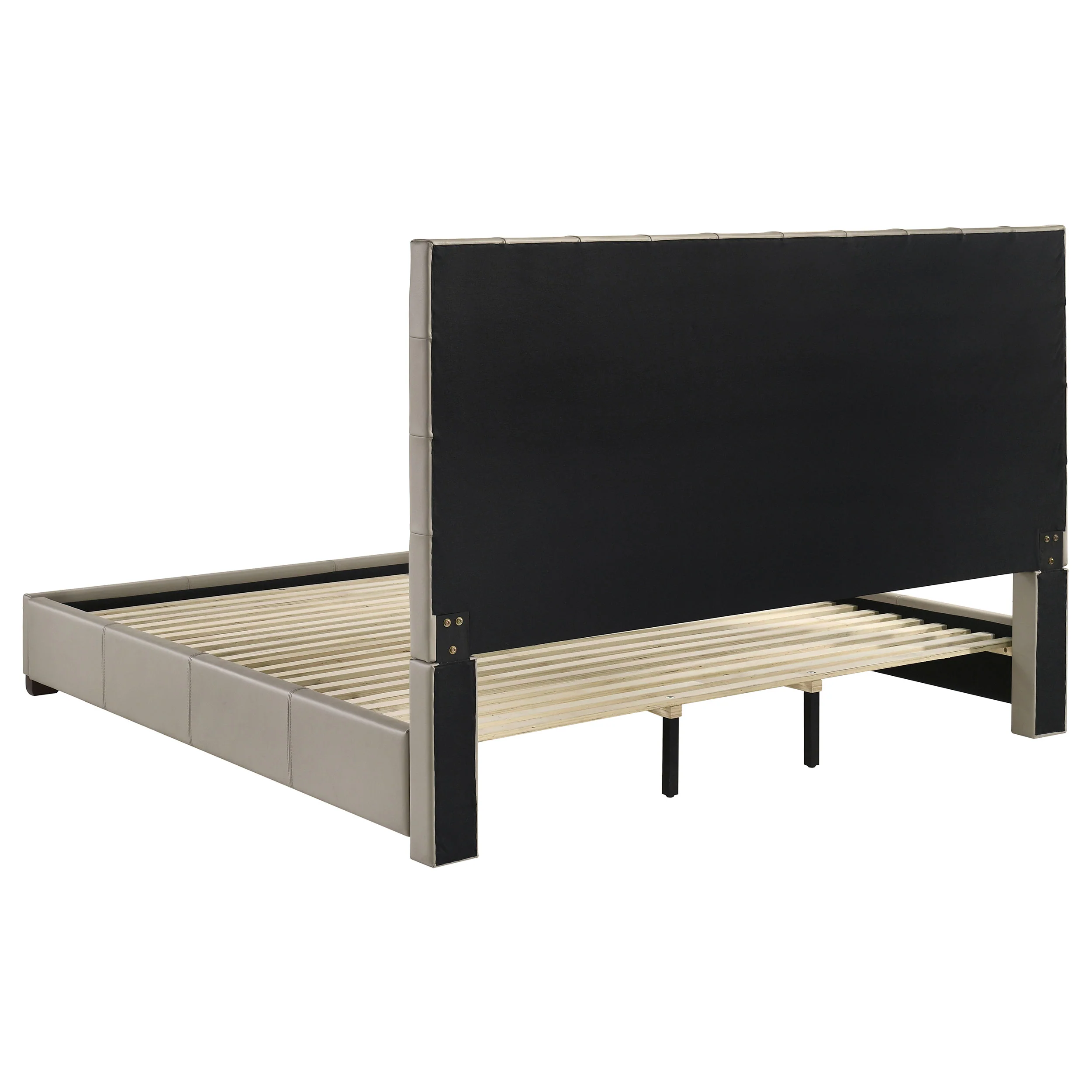 Medley Tan Genuine Leather Eastern King Platform Bed - Image 5