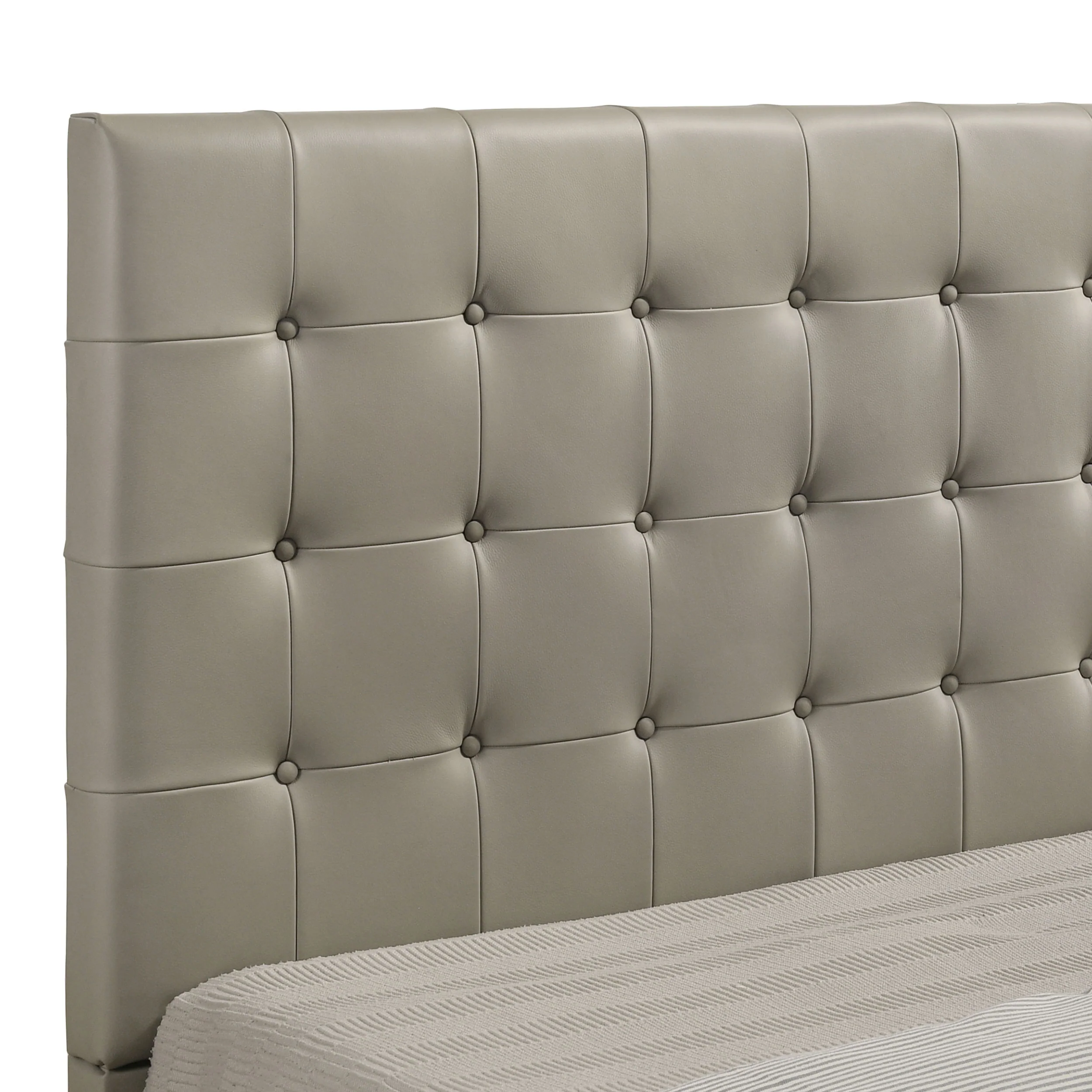 Medley Tan Genuine Leather Eastern King Platform Bed - Image 7