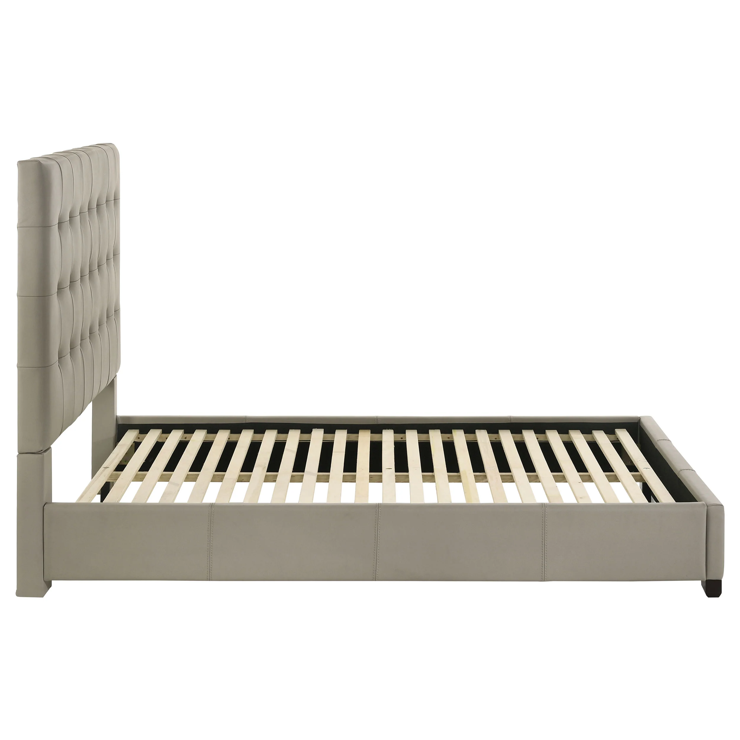 Medley Tan Genuine Leather Queen Panel Platform Bed - Image 6