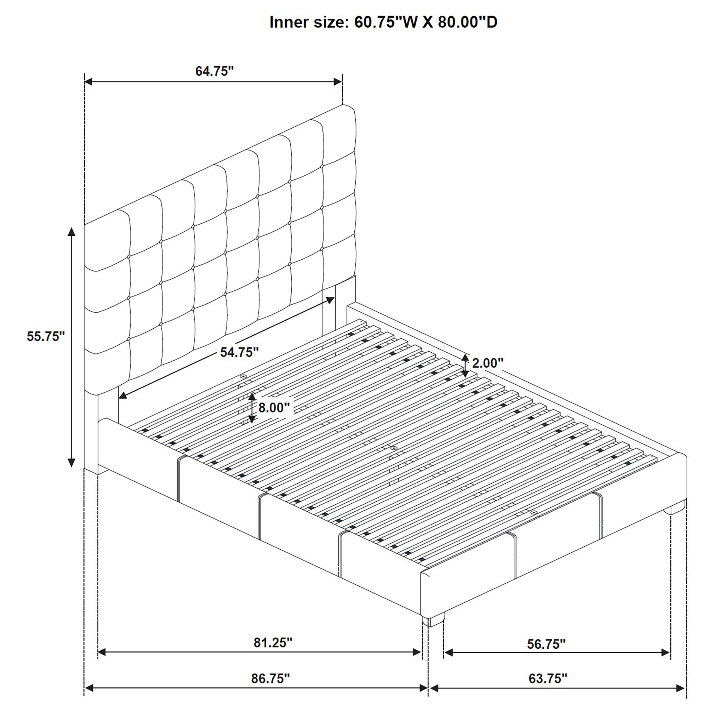 Medley Tan Genuine Leather Queen Panel Platform Bed - Image 9