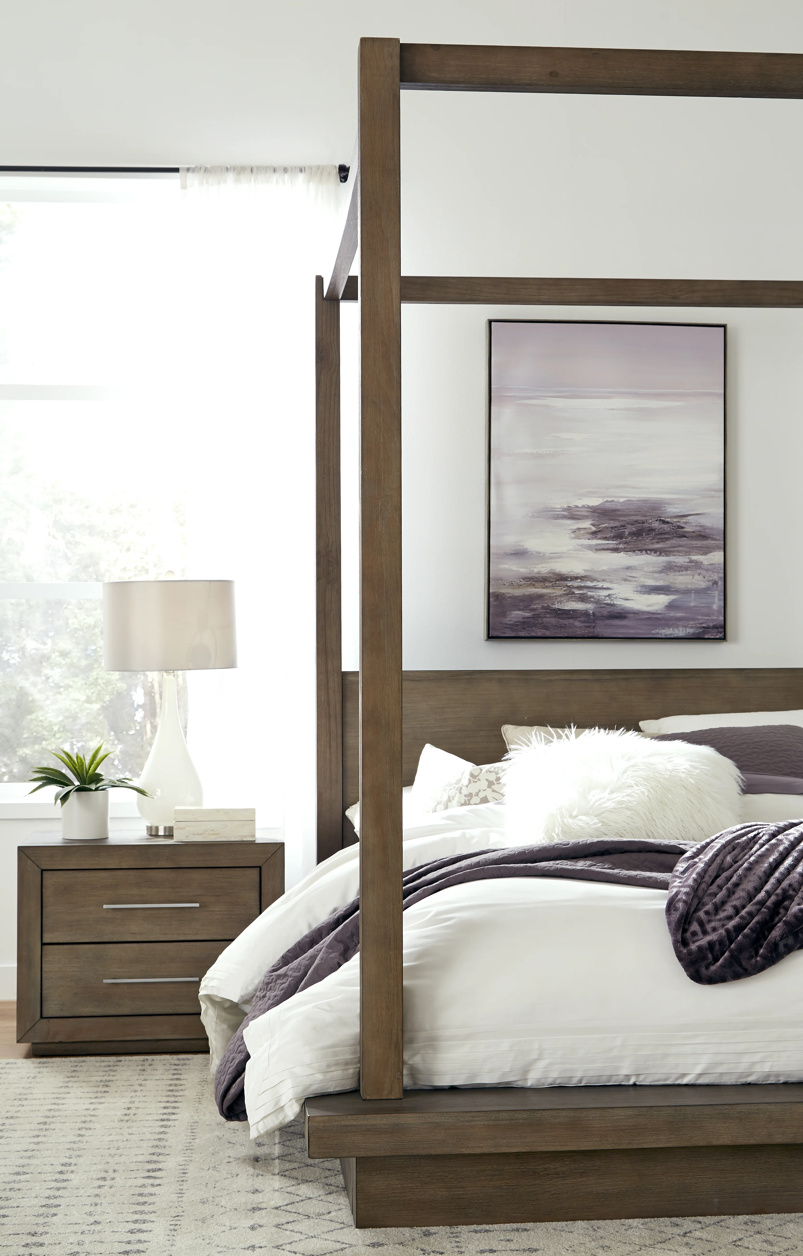 Melbourne Wood California King Canopy Bed in Dark Pine - Image 3