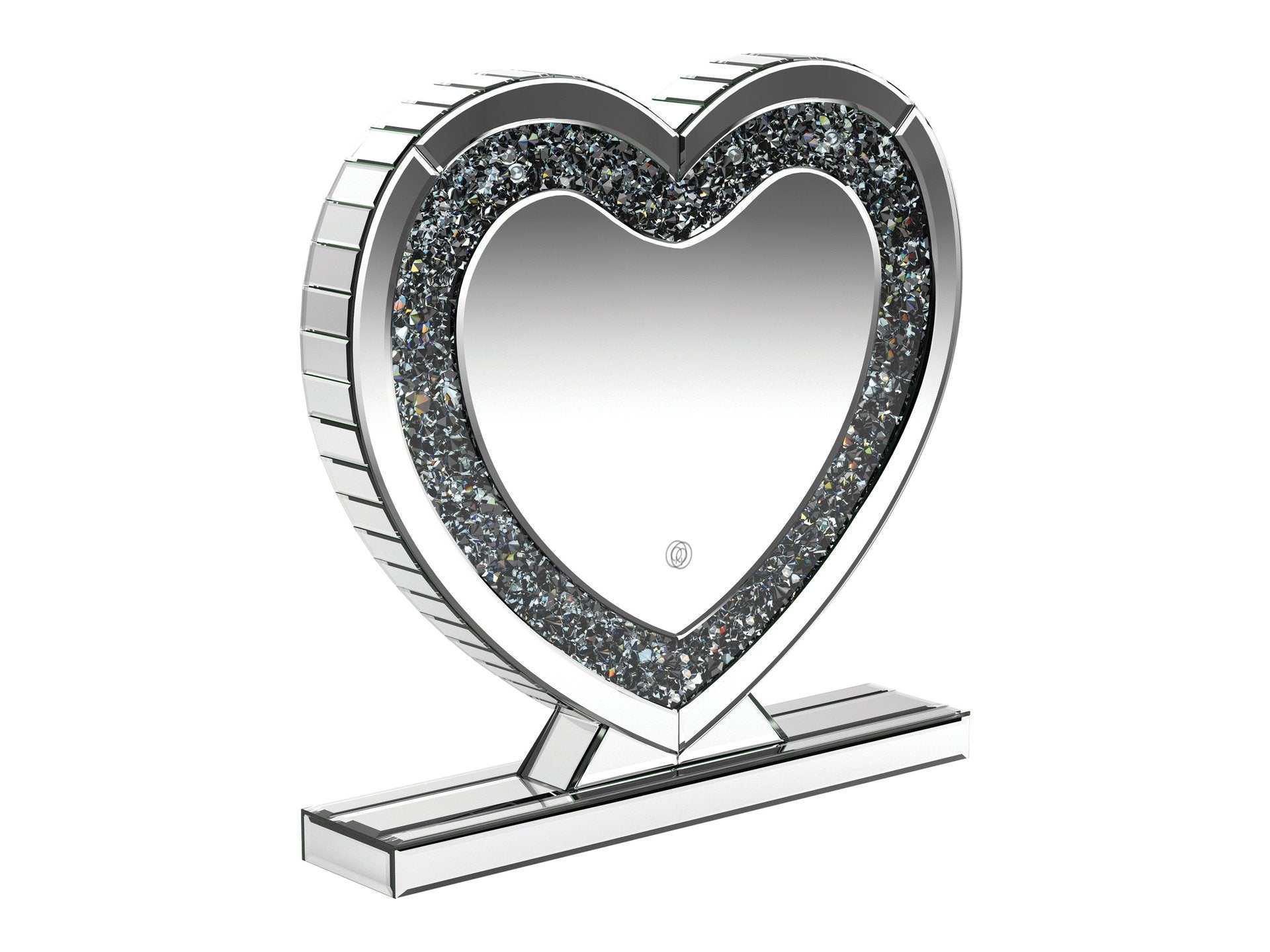 Melia Silver Heart Shape Table Mirror
