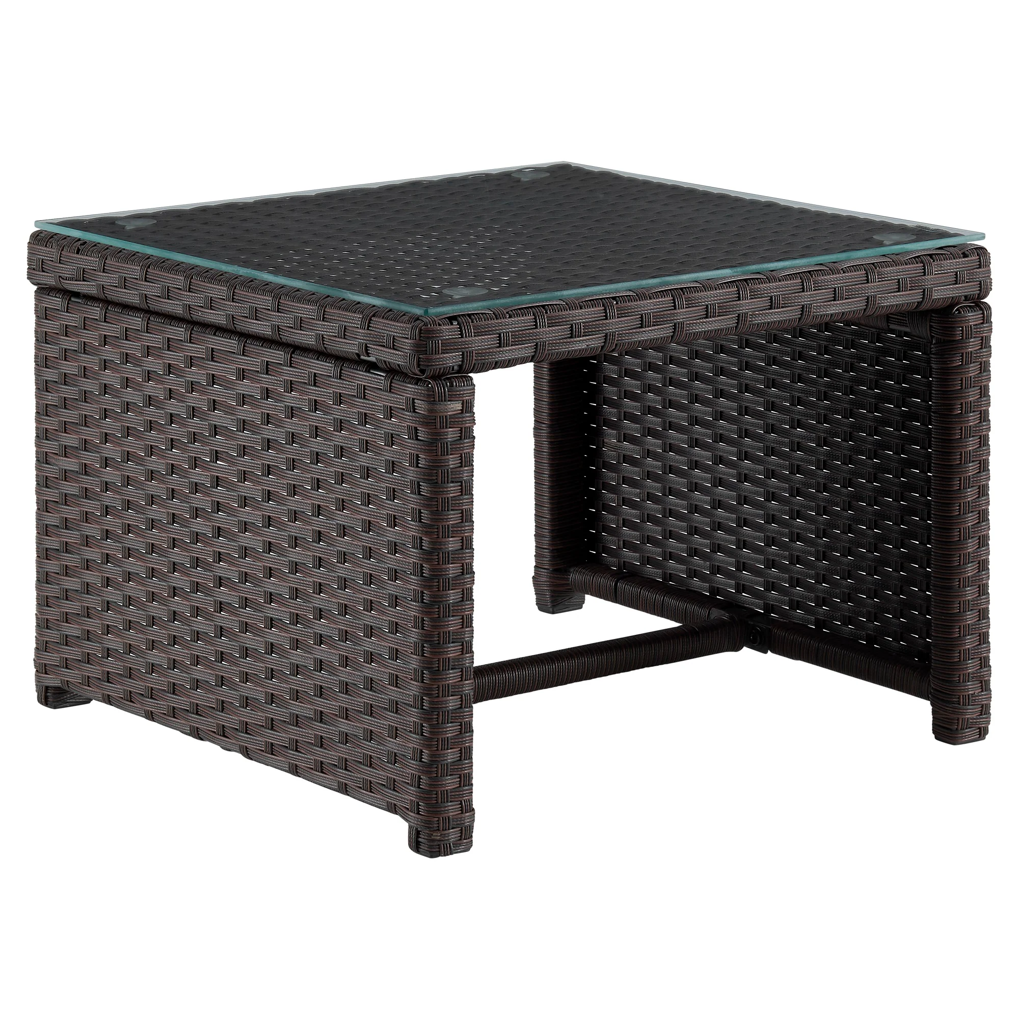 Menton Patio 2-Seater and Lounge Chair with Coffee Table with Grey Cushions - Image 10