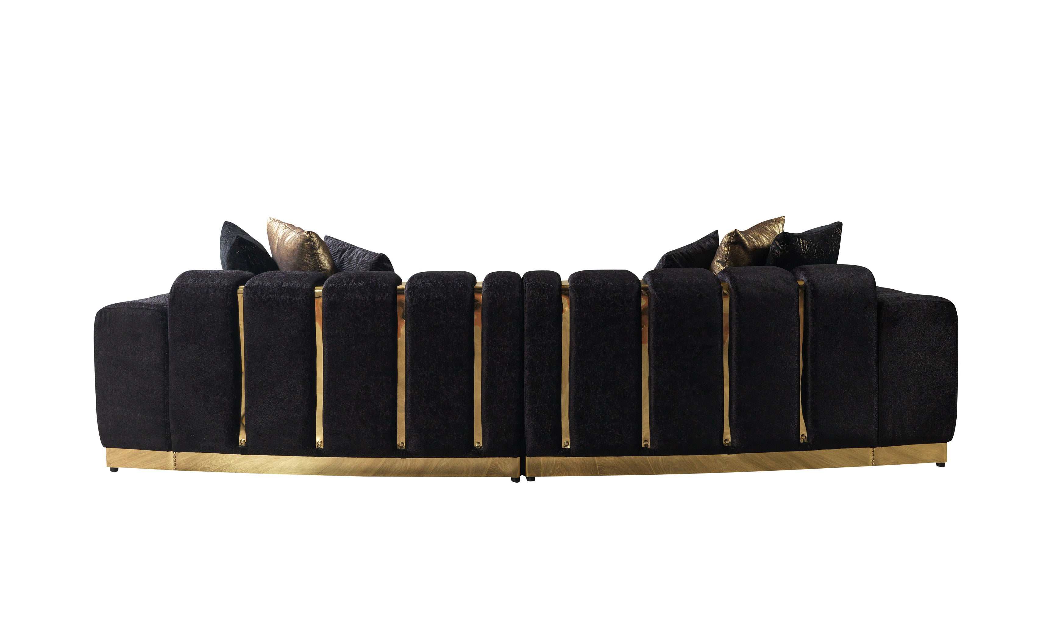 Michelle Black Velvet Curved Sectional - Image 10