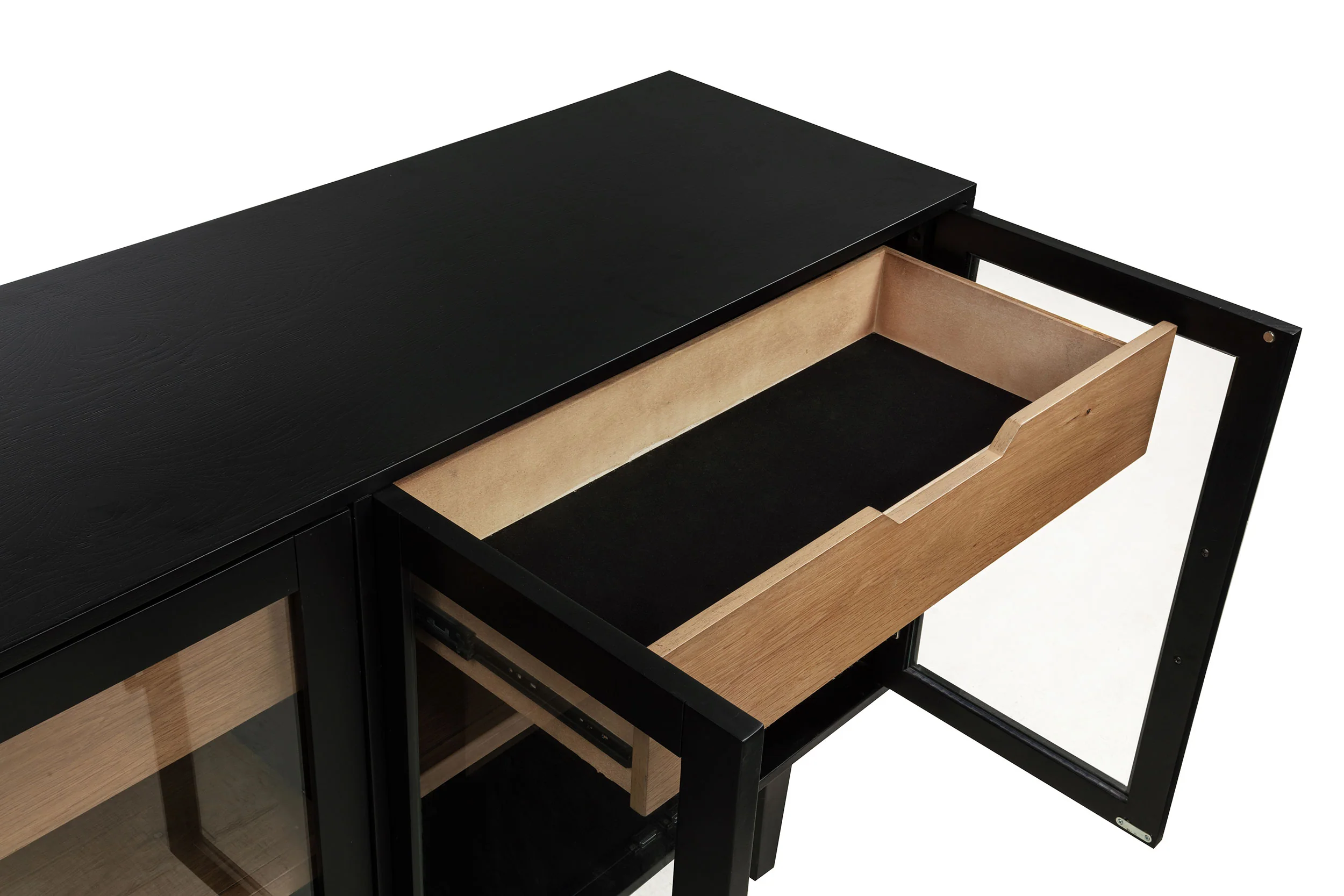 Middleton Black 4-door Sideboard Server with Dual Drawers - Image 11