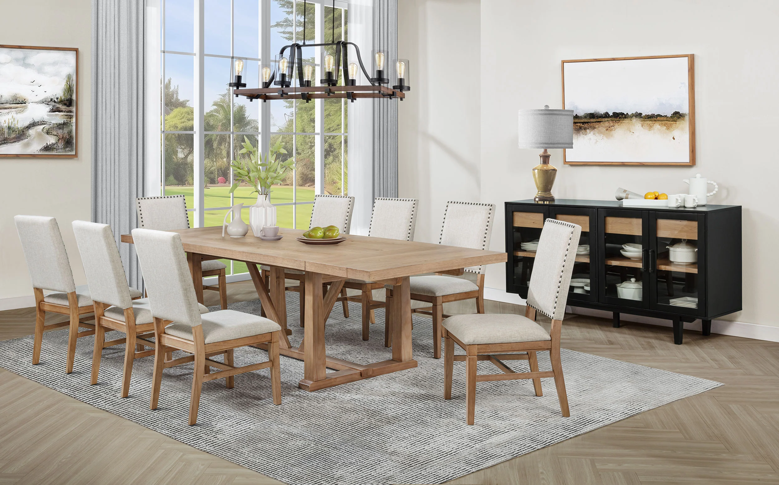 Middleton Natural Brown 106-inch Extension Leaf Dining Table - Image 12