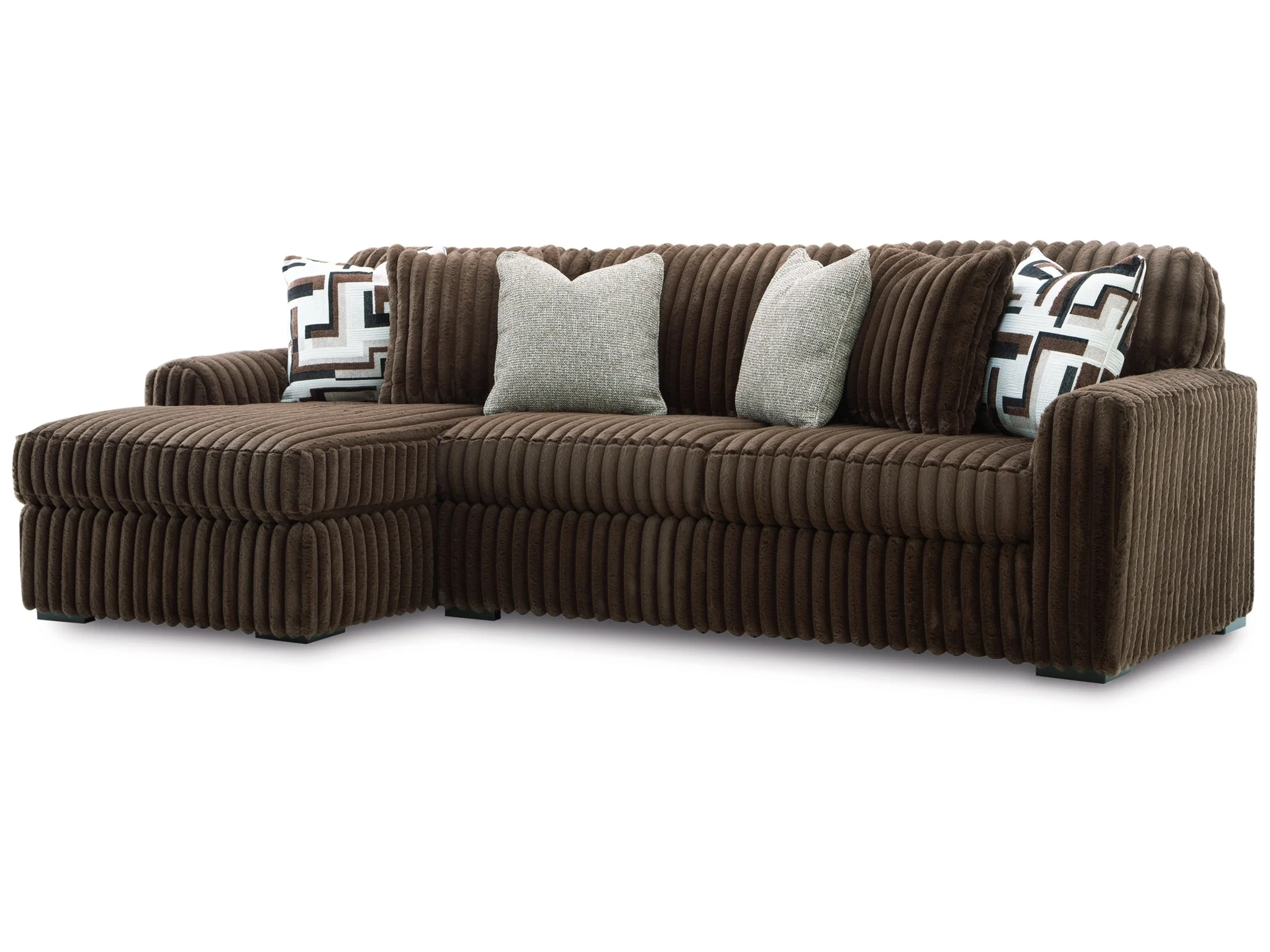 Midnight-Madness Chocolate 2-Piece Sectional Sofa with Chaise - Image 2