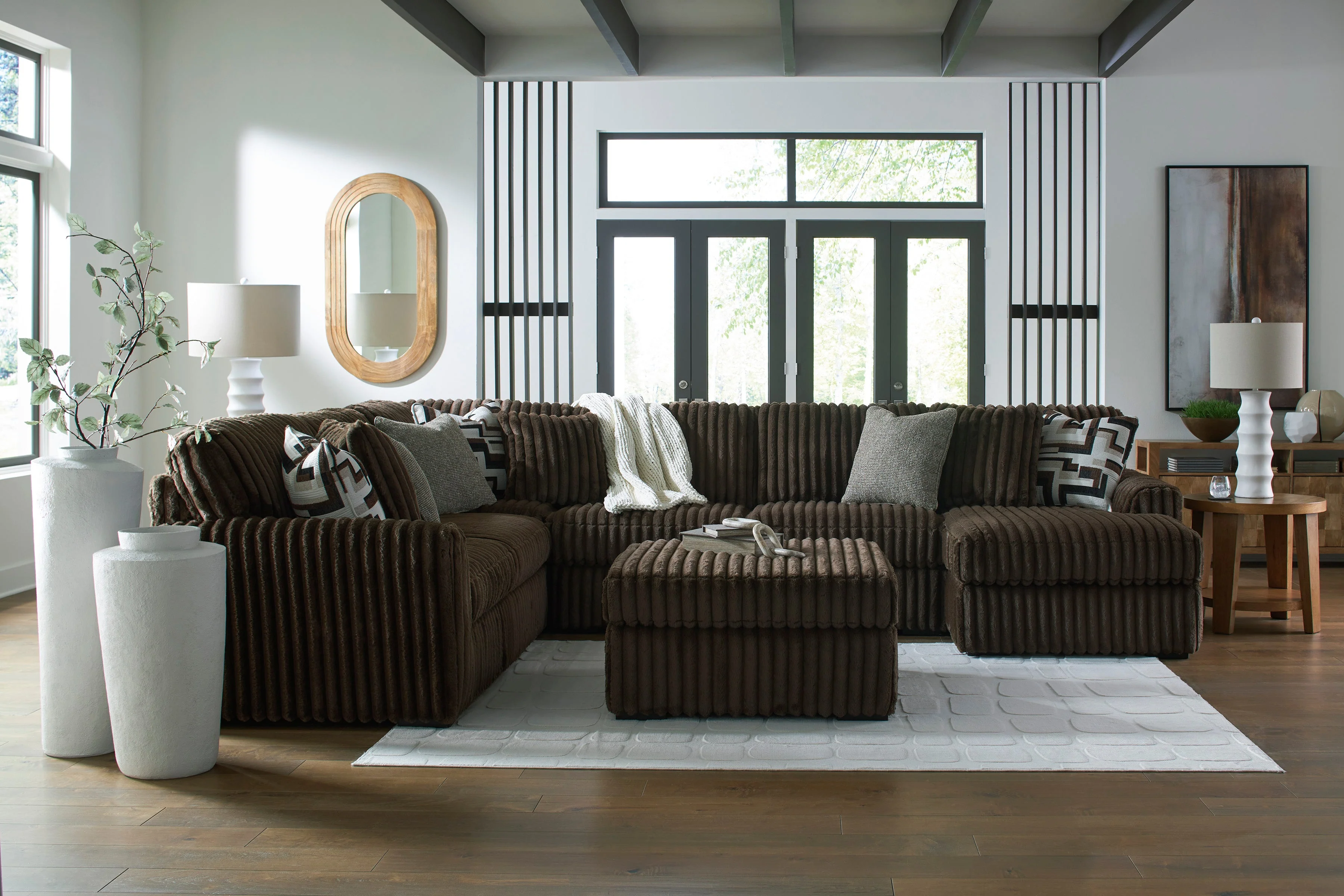 Midnight-Madness Chocolate 4-Piece RAF Sectional with Chaise (Online Special Price) - Image 7
