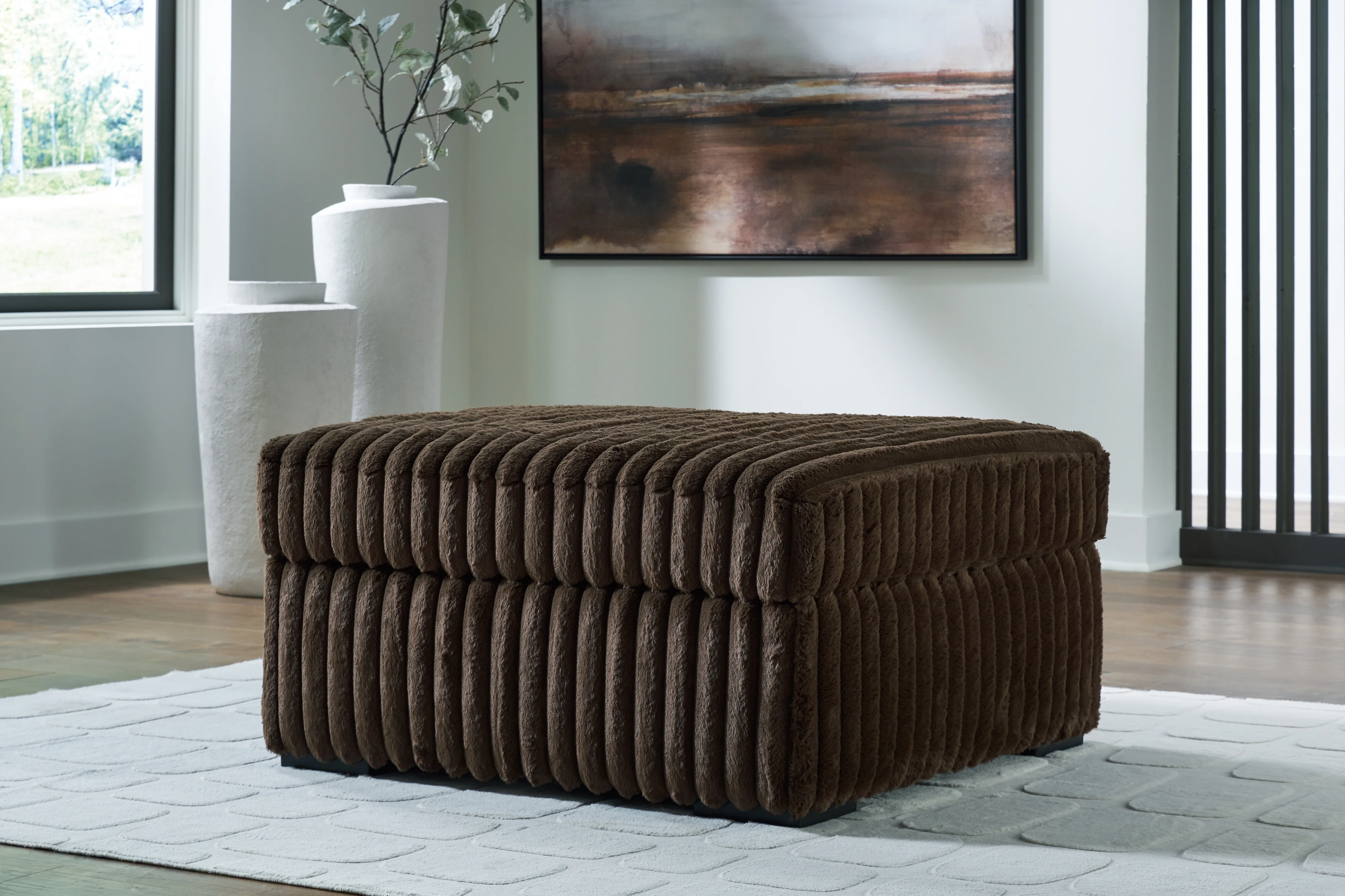 Midnight-Madness Chocolate 4-Piece Sectional and Oversized Accent Ottoman (Online Special Price) - Image 13
