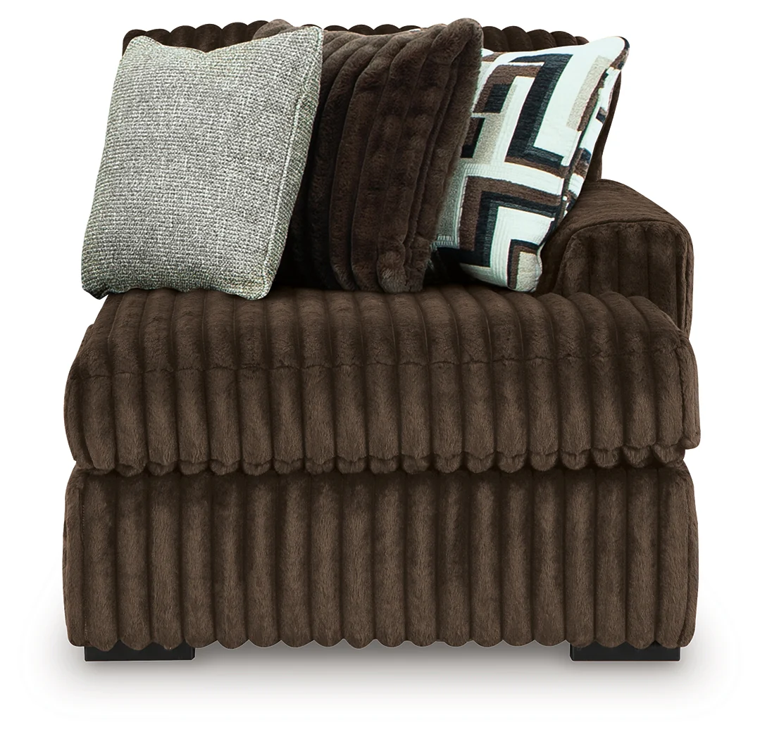 Midnight-Madness Chocolate 4-Piece Sectional and Oversized Chair (Online Special Price) - Image 2