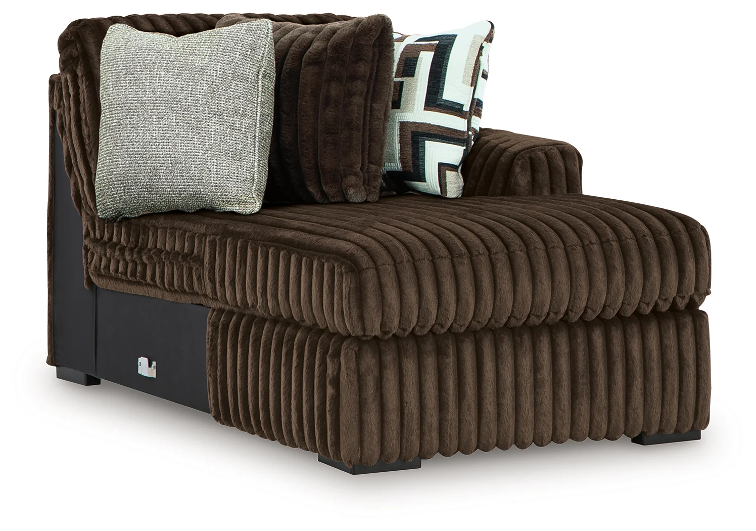 Midnight-Madness Chocolate 4-Piece Sectional and Oversized Chair (Online Special Price) - Image 3