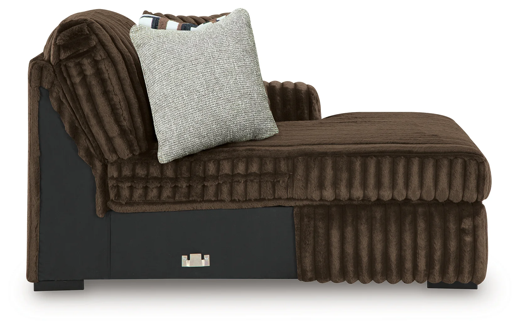 Midnight-Madness Chocolate 4-Piece Sectional and Oversized Chair (Online Special Price) - Image 4