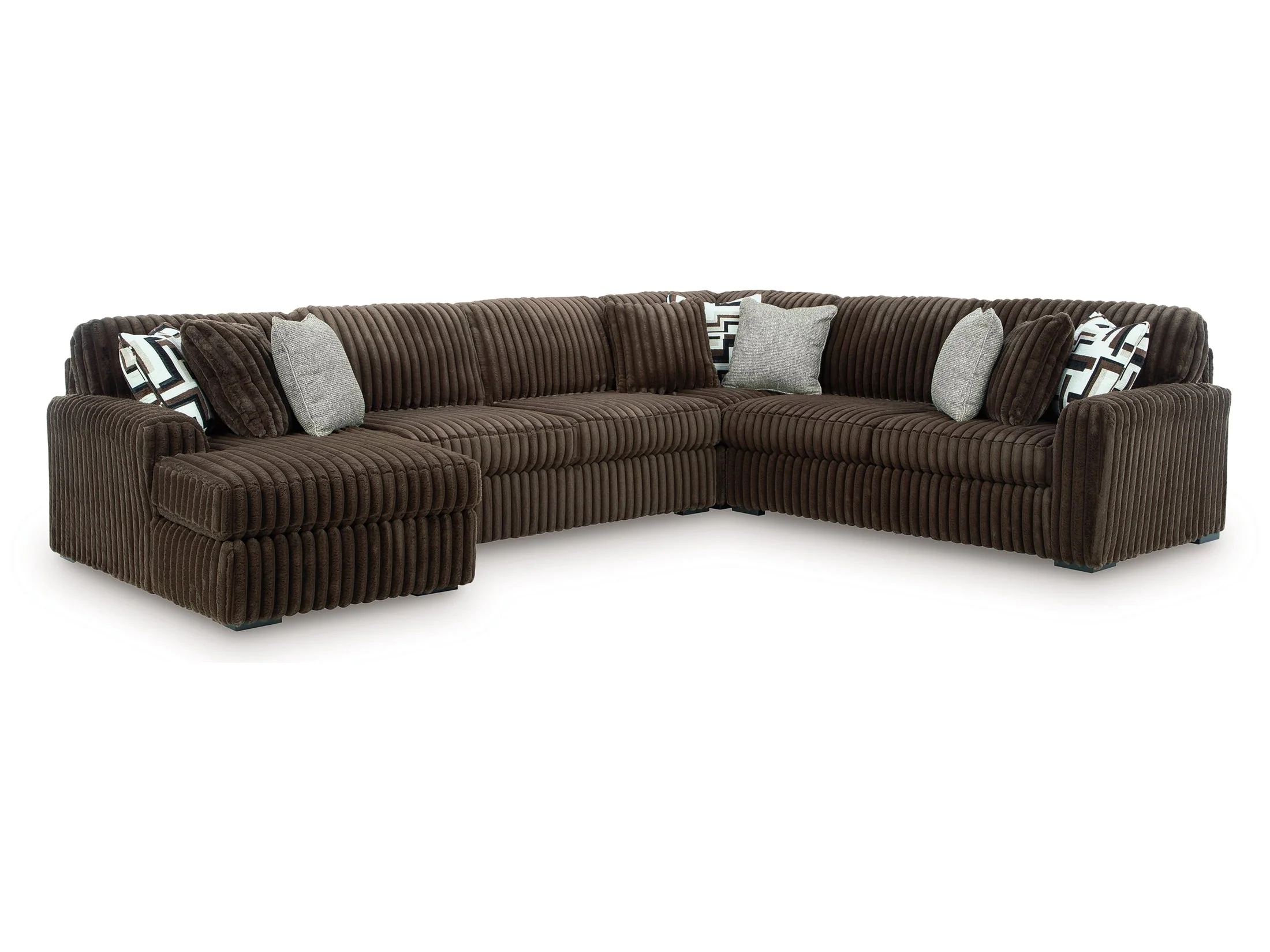 Midnight-Madness Chocolate 4-Piece Sectional with Chaise (Online Special Price) - Image 2