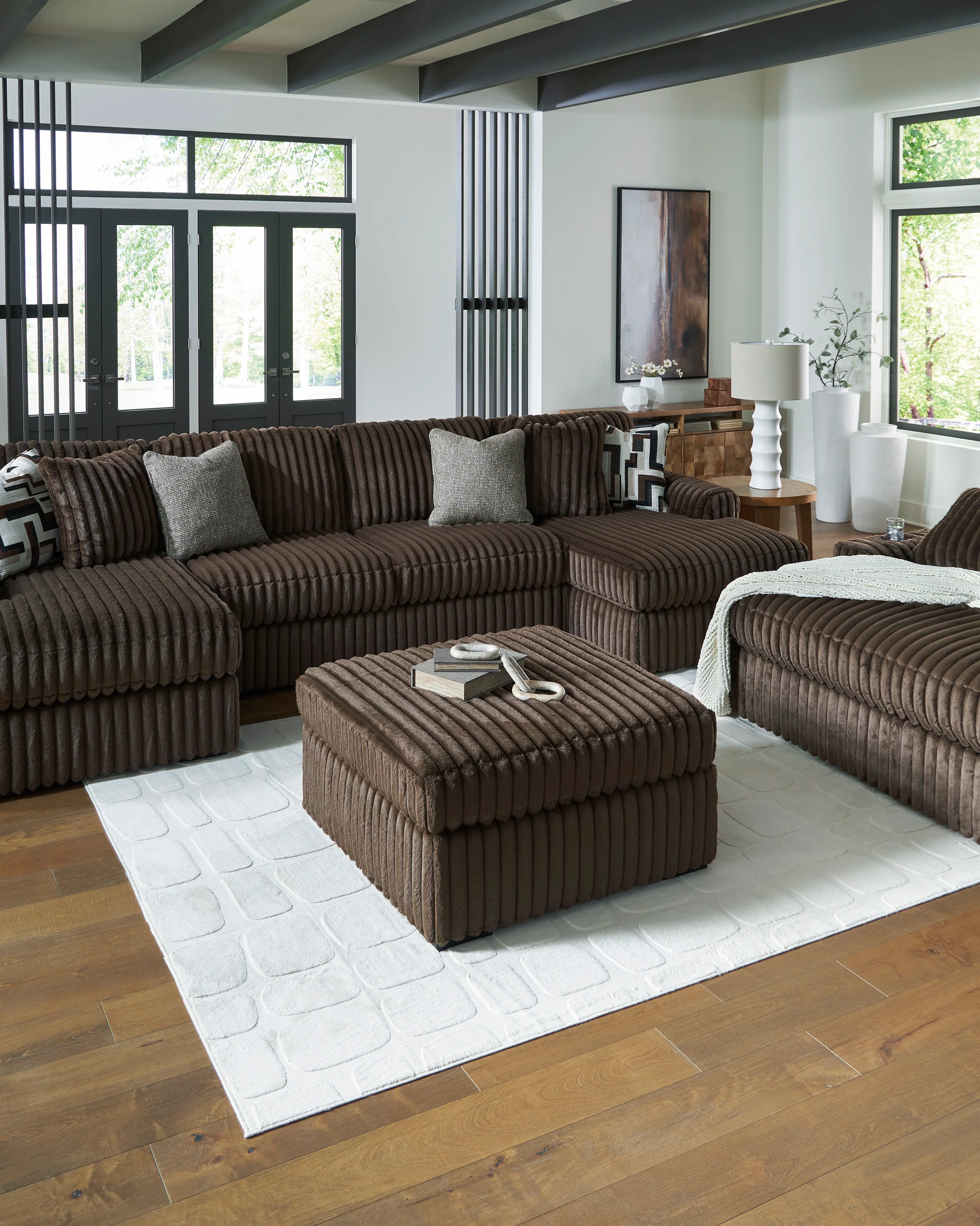 Midnight-Madness Chocolate Oversized Accent Ottoman - Image 5