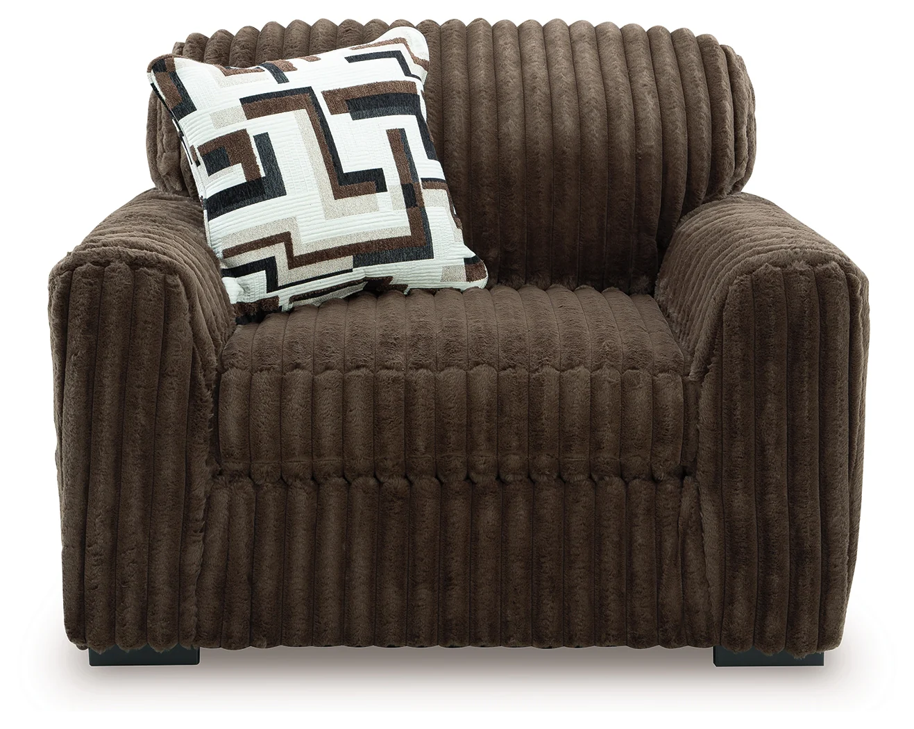 Midnight-Madness Chocolate Sofa, Oversized Chair and Accent Ottoman - Image 4