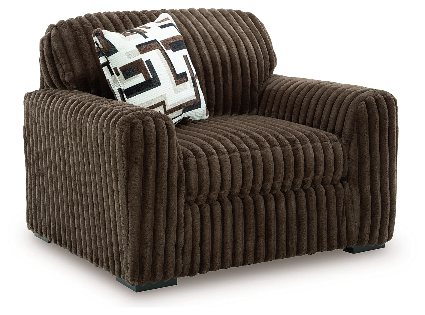 Midnight-Madness Chocolate Sofa, Oversized Chair and Accent Ottoman (Online Special Price) - Image 5
