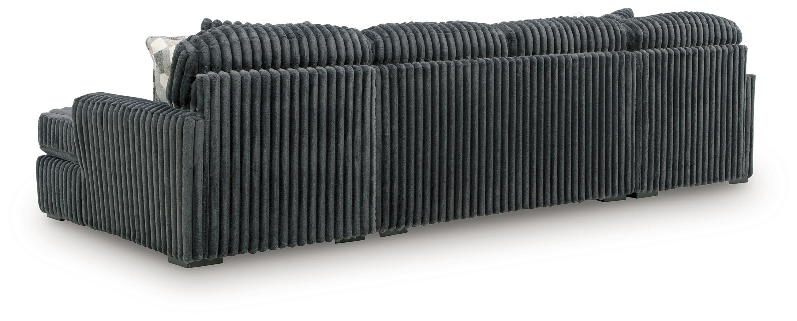 Midnight-Madness Gunmetal 3 Pc Double Chaise Sectional - Image 3