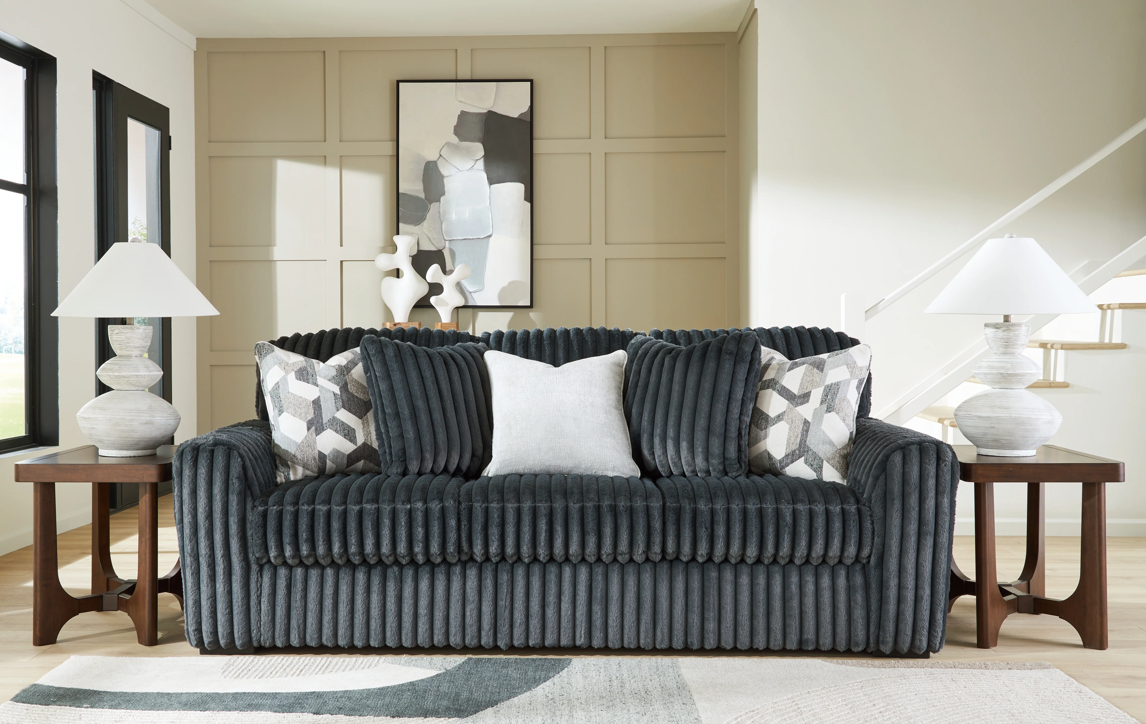 Midnight-Madness Gunmetal Sofa and Loveseat - Image 10