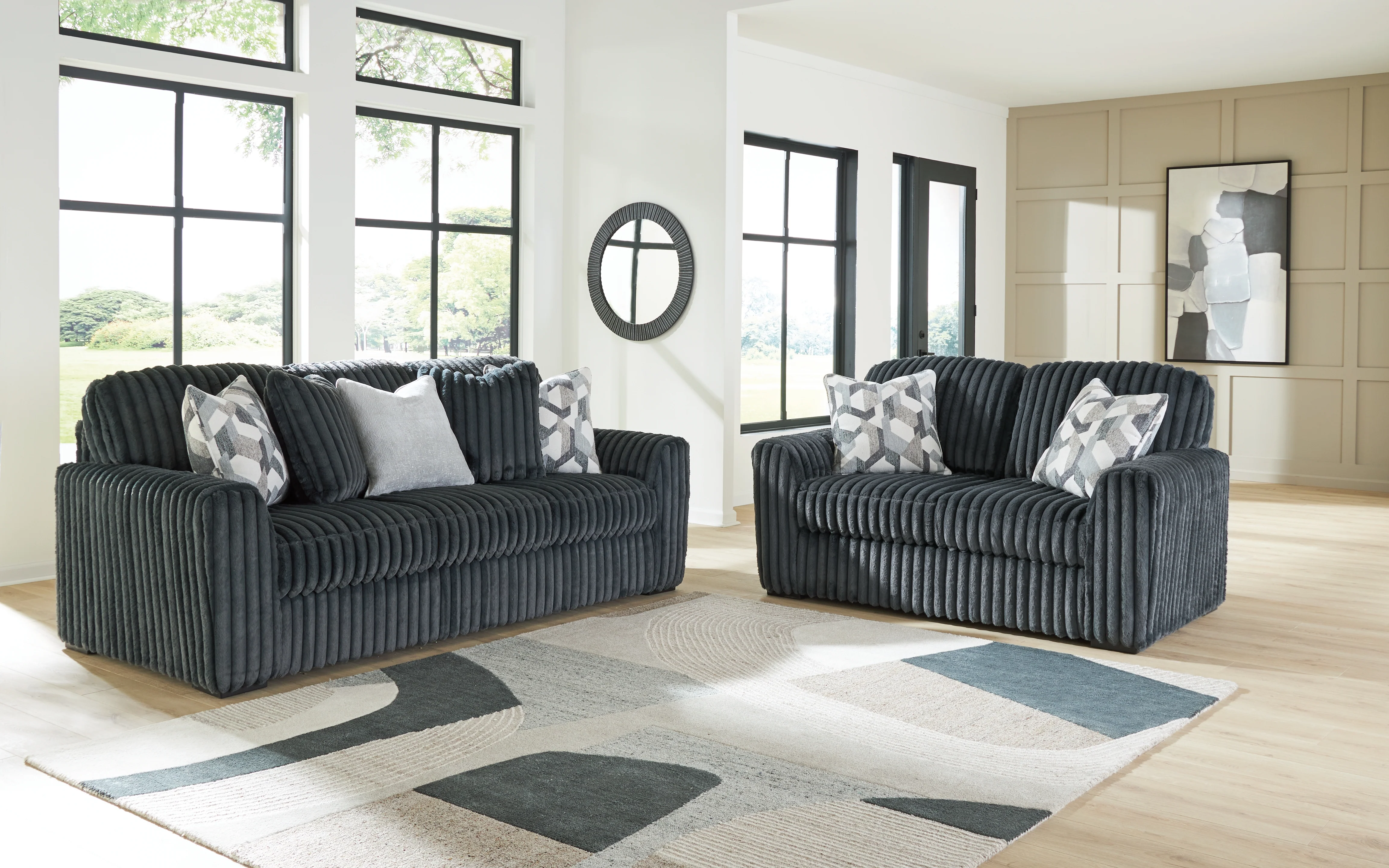 Midnight-Madness Gunmetal Sofa and Loveseat (Online Special Price) - Image 10