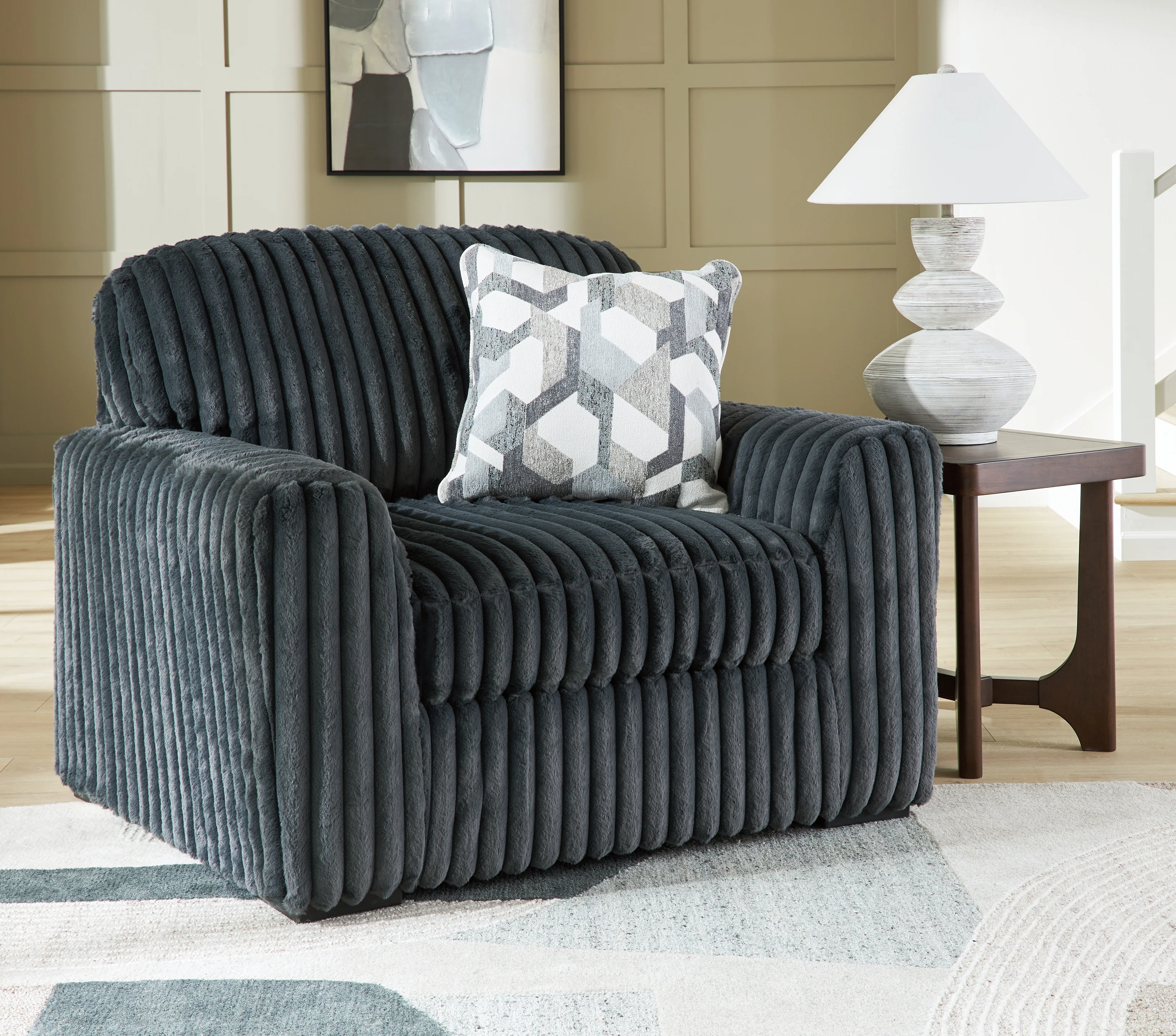 Midnight-Madness Gunmetal Sofa and Oversized Chair (Online Special Price) - Image 8