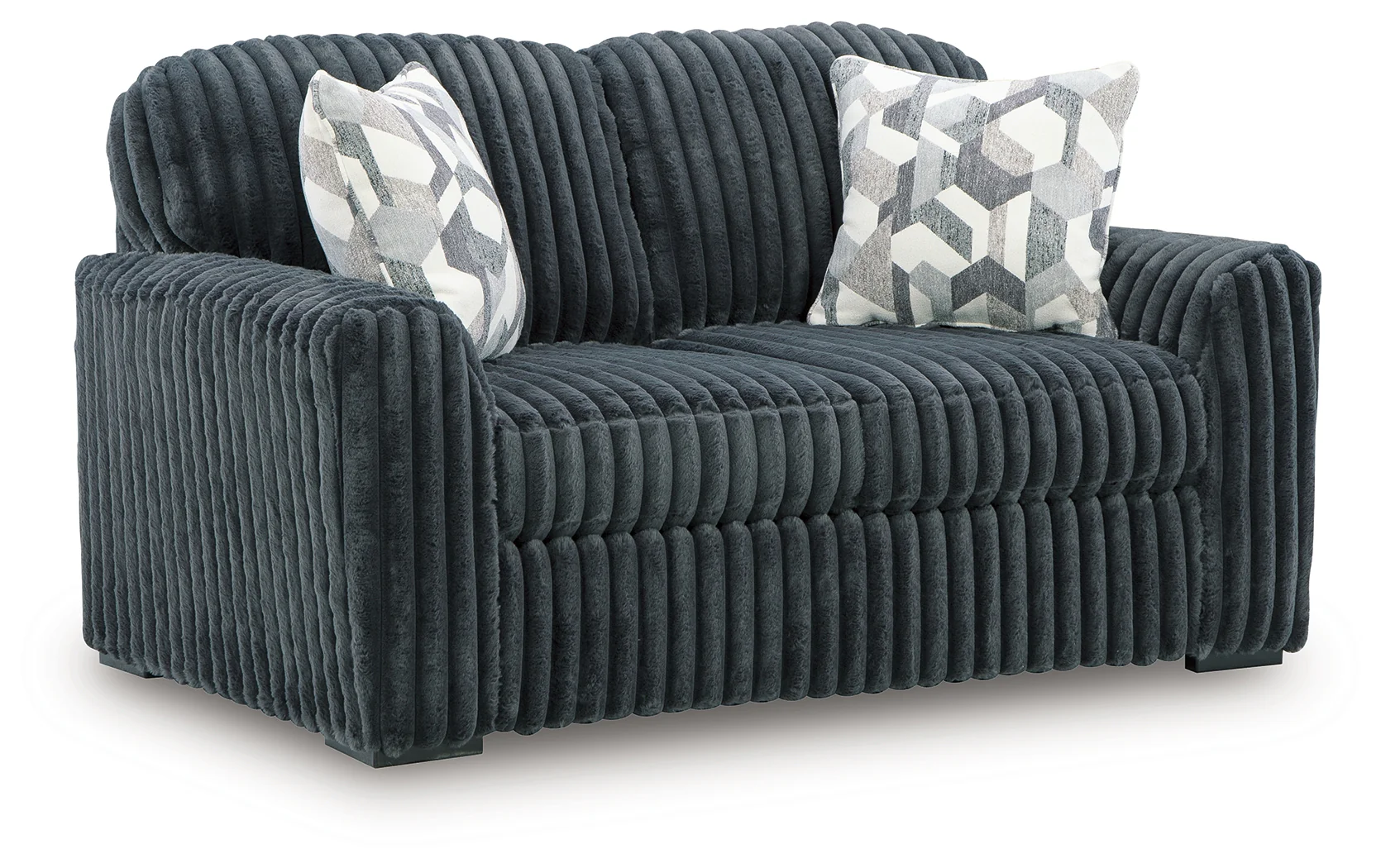 Midnight-Madness Gunmetal Sofa, Loveseat and Oversized Chaise - Image 7