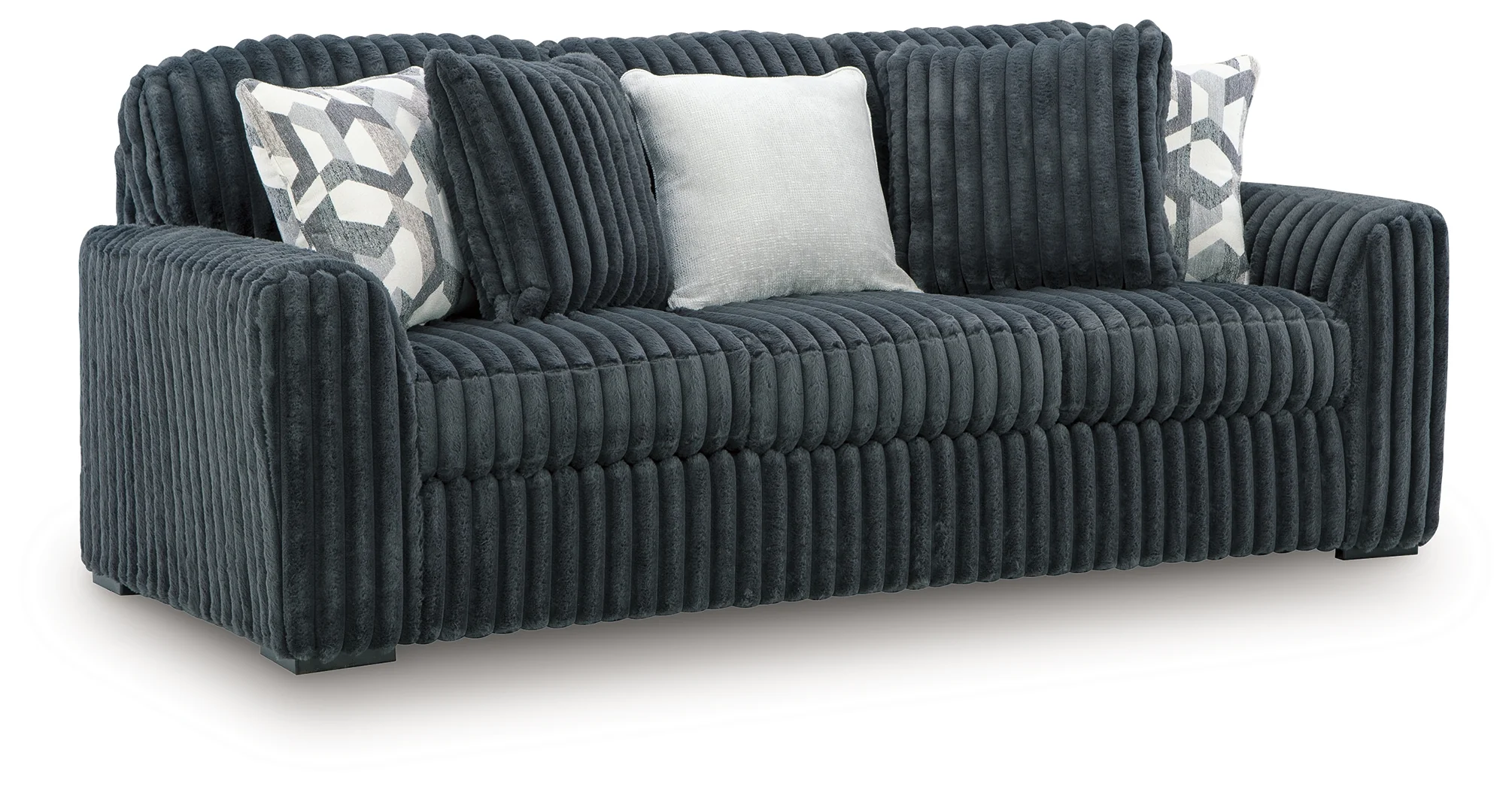 Midnight-Madness Gunmetal Sofa, Loveseat and Oversized Chaise (Online Special Price) - Image 9