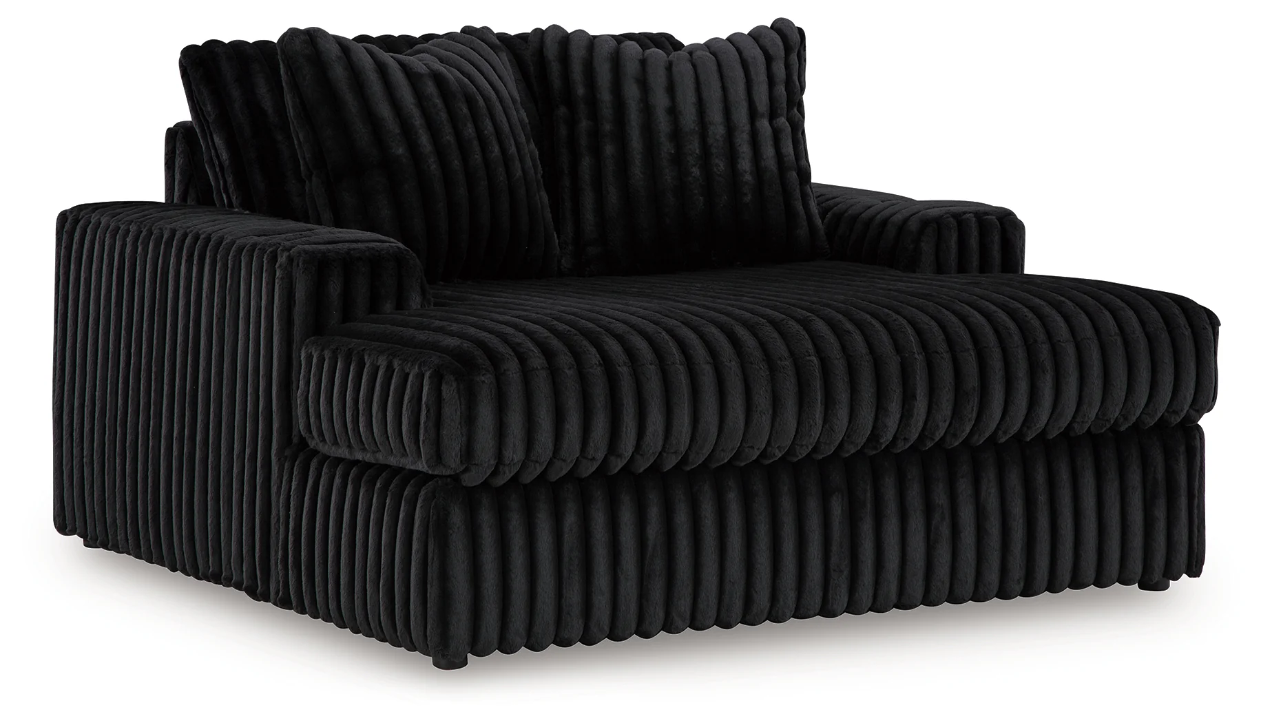 Midnight-Madness Onyx 3-Piece Sectional, Chaise and Oversized Accent Ottoman - Image 3