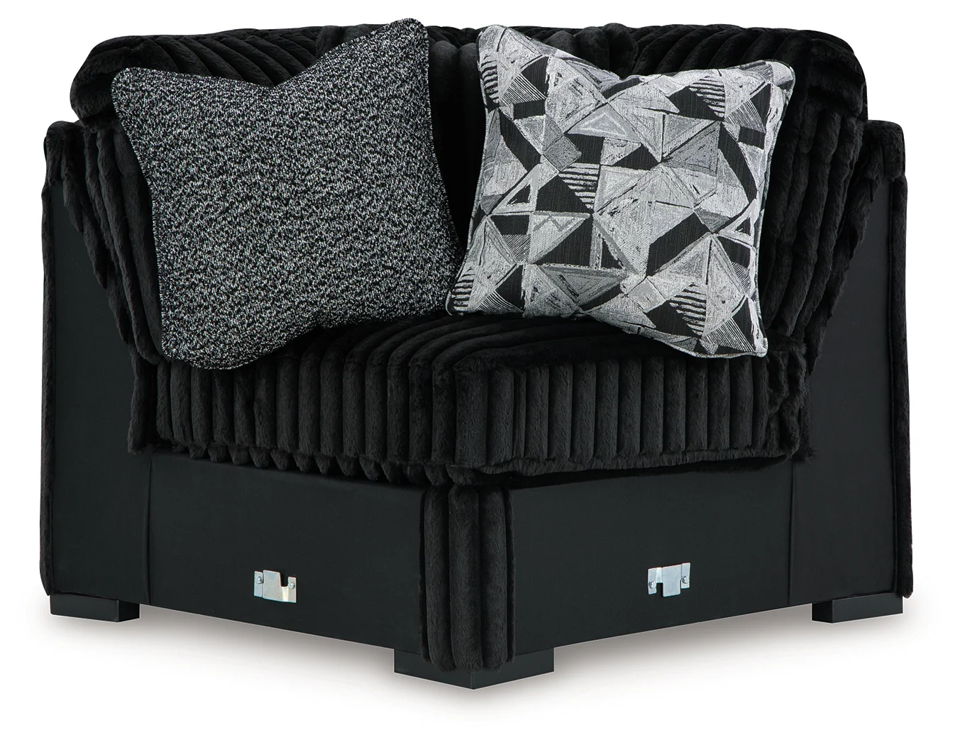 Midnight-Madness Onyx 3-Piece Sectional, Chaise and Oversized Accent Ottoman - Image 6