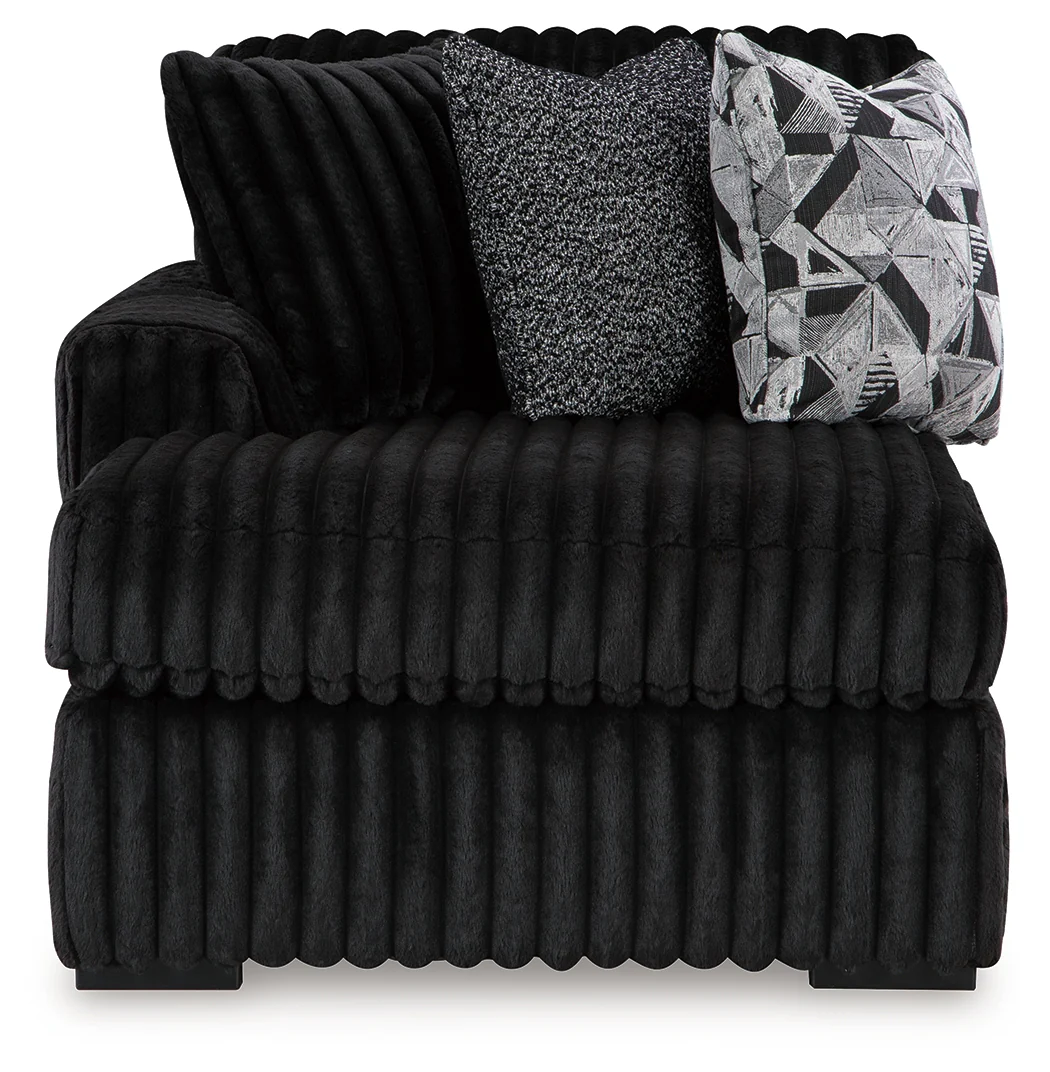Midnight-Madness Onyx 4-Piece Sectional and Ottoman (Online Special Price) - Image 5