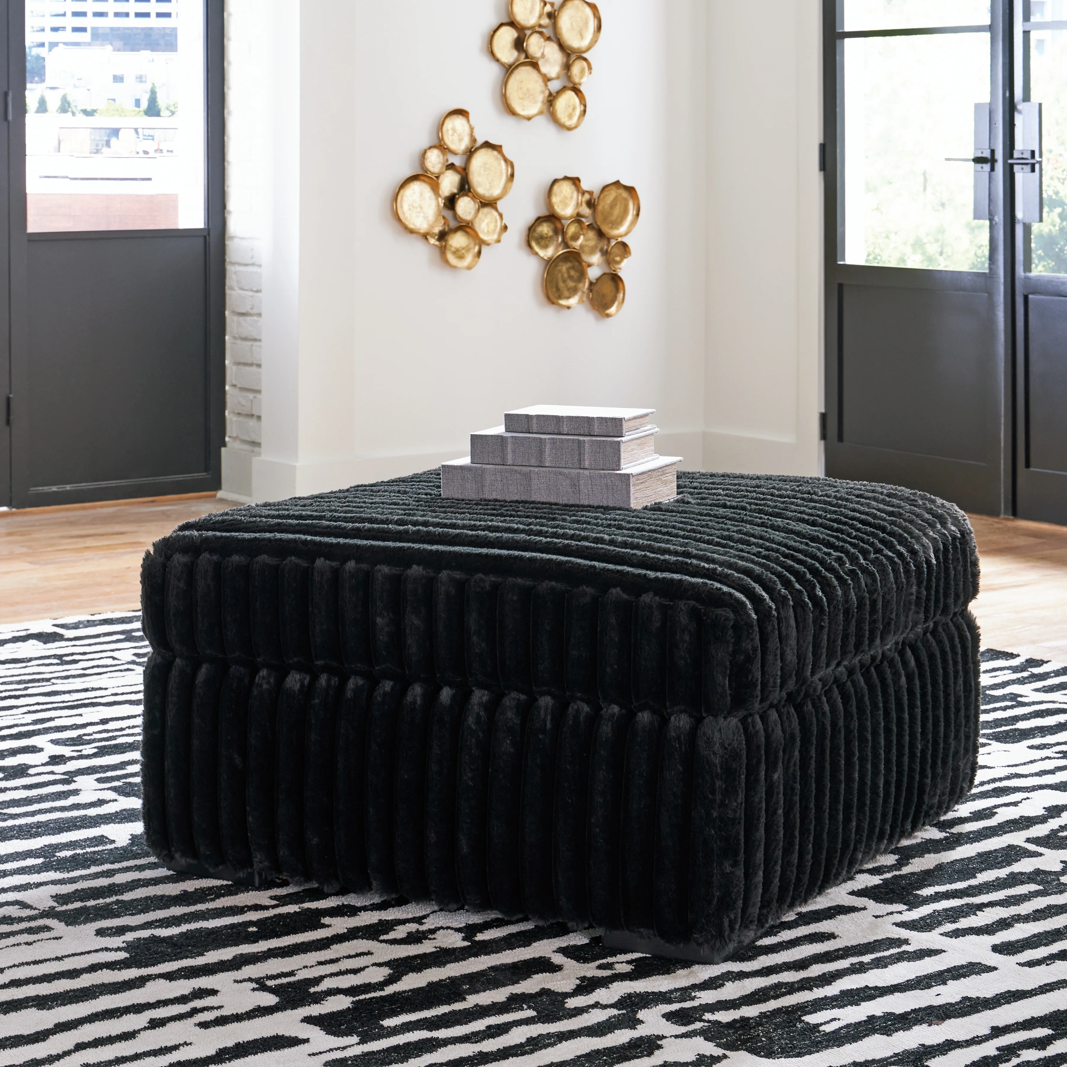 Midnight-Madness Onyx 4-Piece Sectional and Oversized Accent Ottoman (Online Special Price) - Image 22