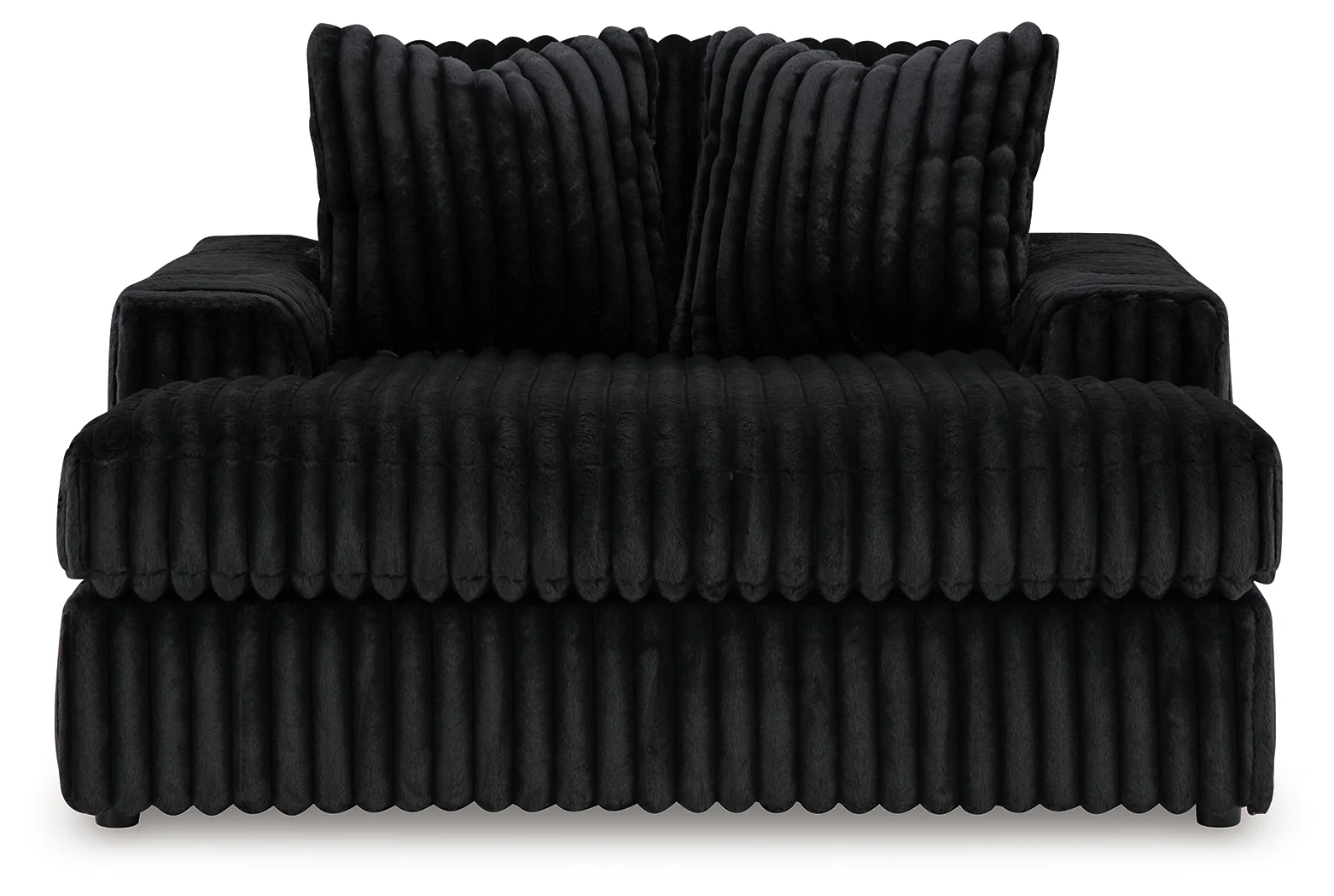 Midnight-Madness Onyx Oversized Chaise and Oversized Accent Ottoman - Image 2