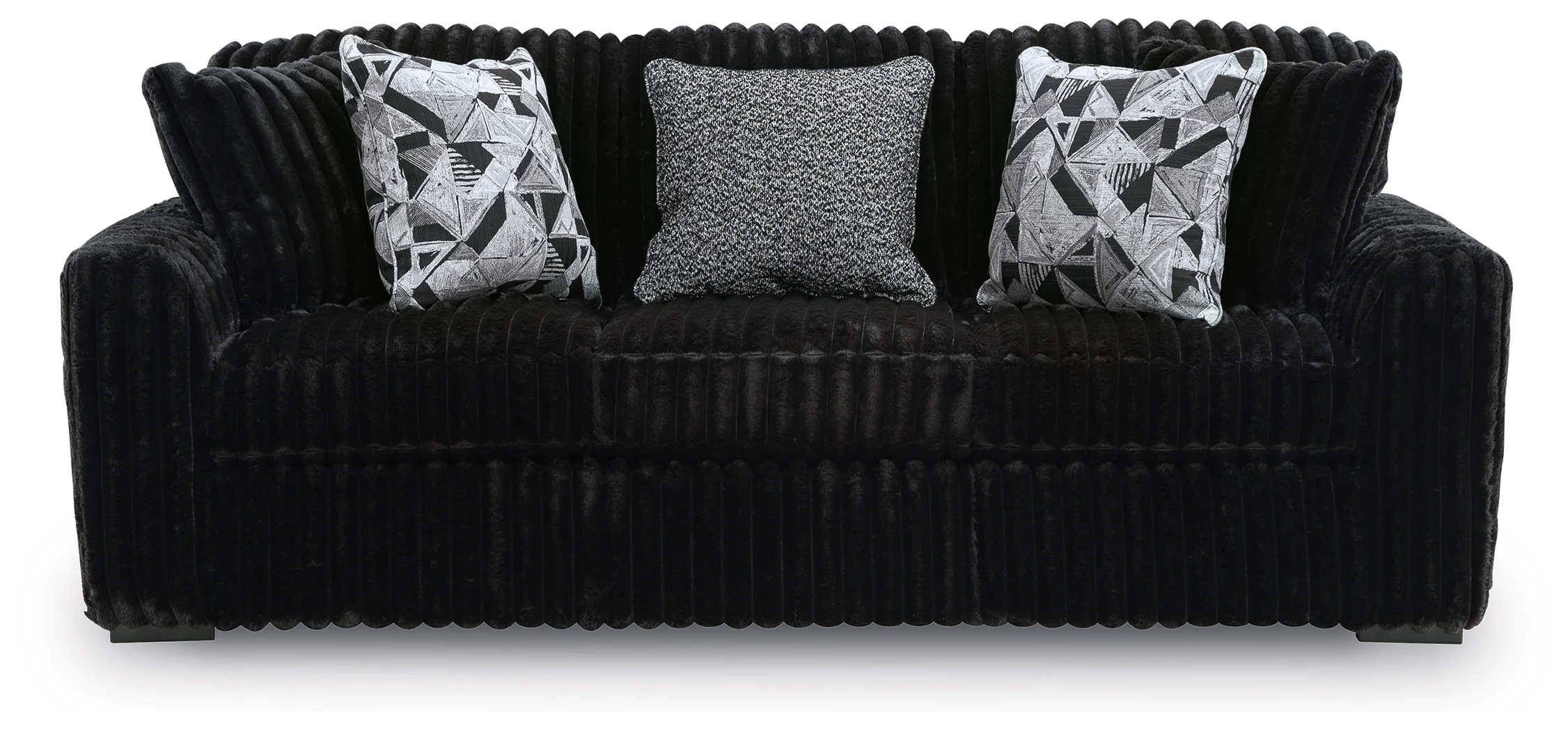 Midnight-Madness Onyx Sofa, Loveseat and Oversized Ottoman - Image 11