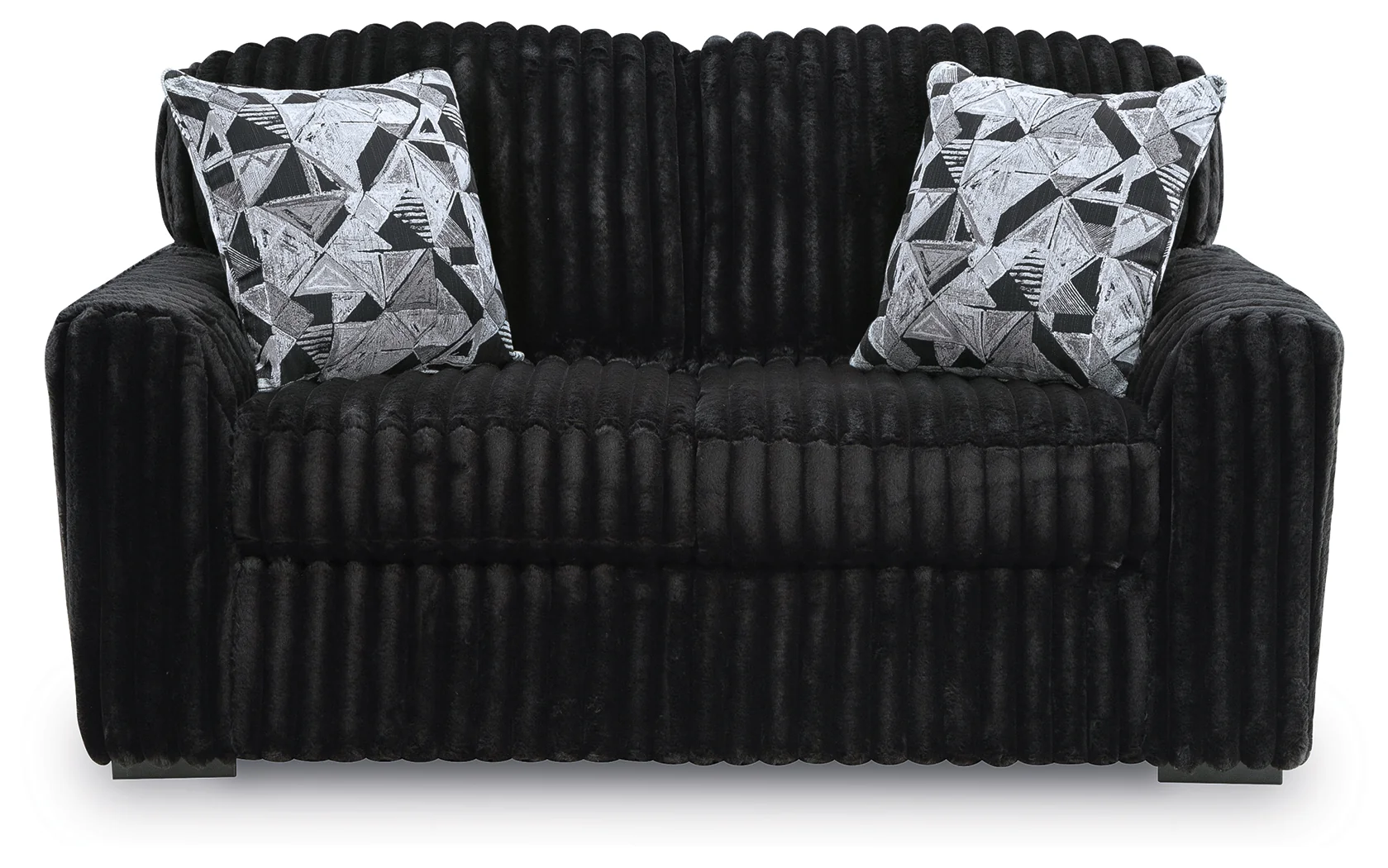 Midnight-Madness Onyx Sofa, Loveseat and Oversized Ottoman - Image 8