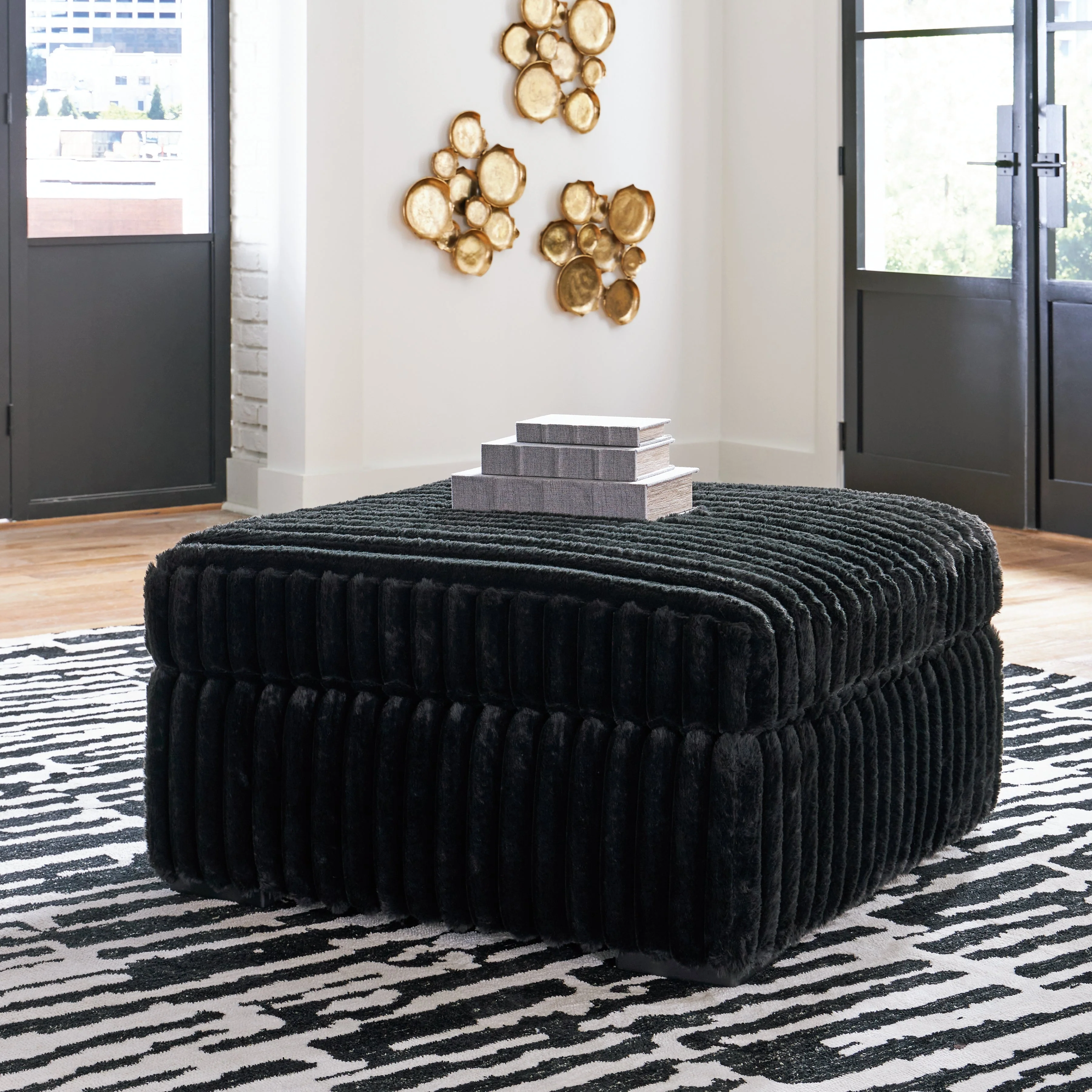 Midnight-Madness Onyx Sofa, Loveseat and Oversized Ottoman (Online Special Price) - Image 4