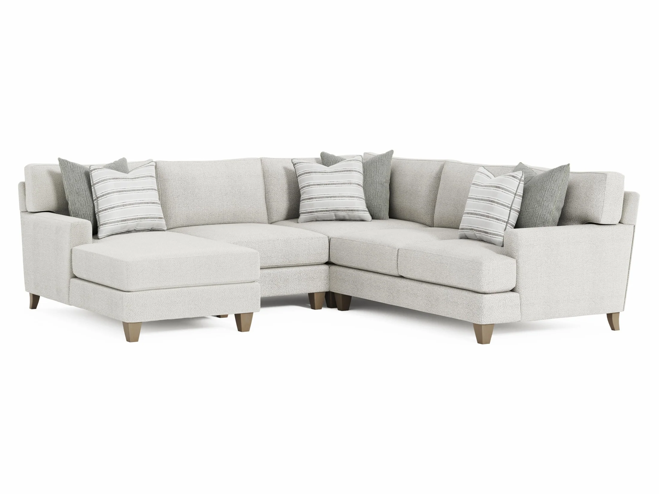 Mila Beige/Tan 4-Piece Fabric Sectional with Left Chaise