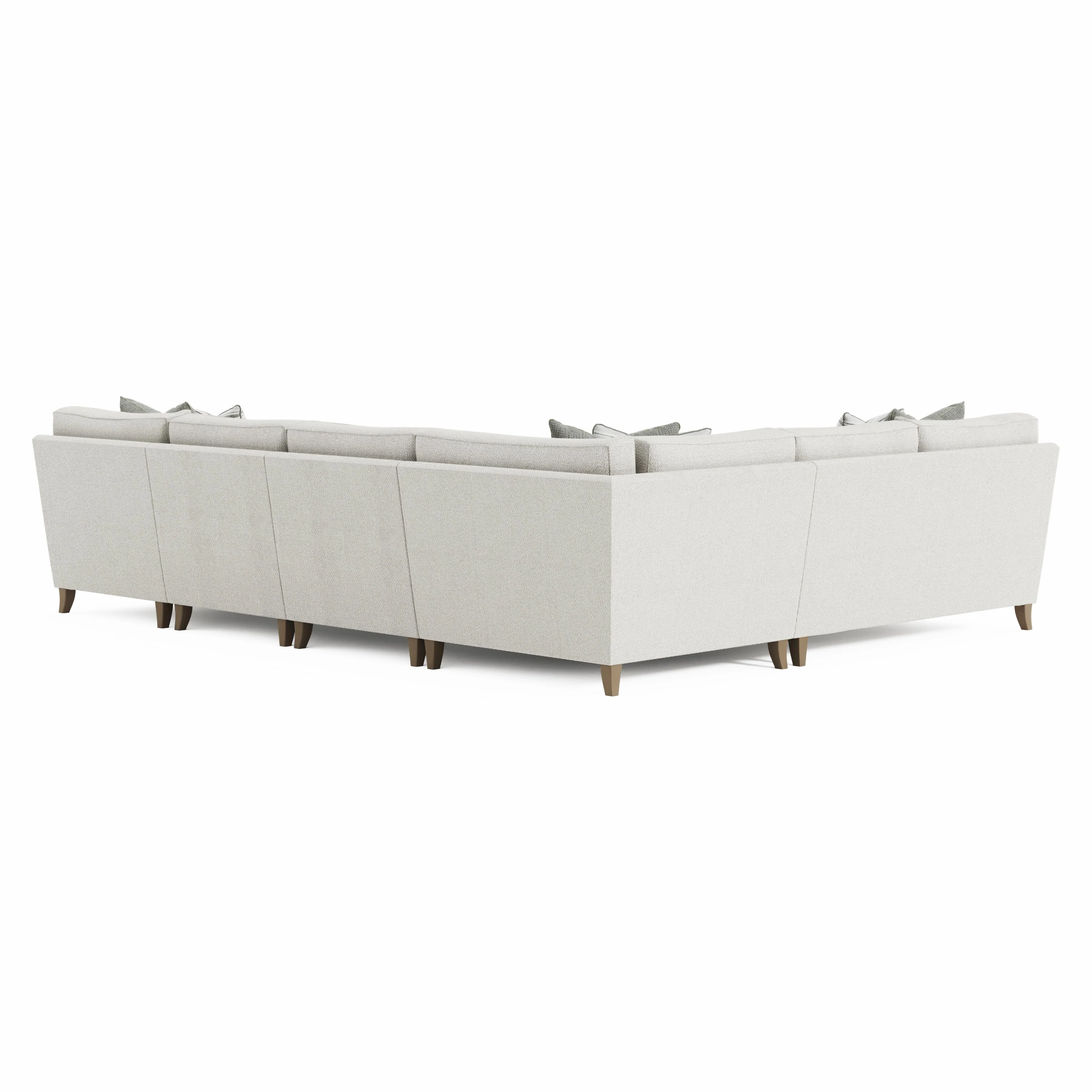 Mila Beige/Tan 5-Piece Fabric Sectional with Right Chaise - Image 4