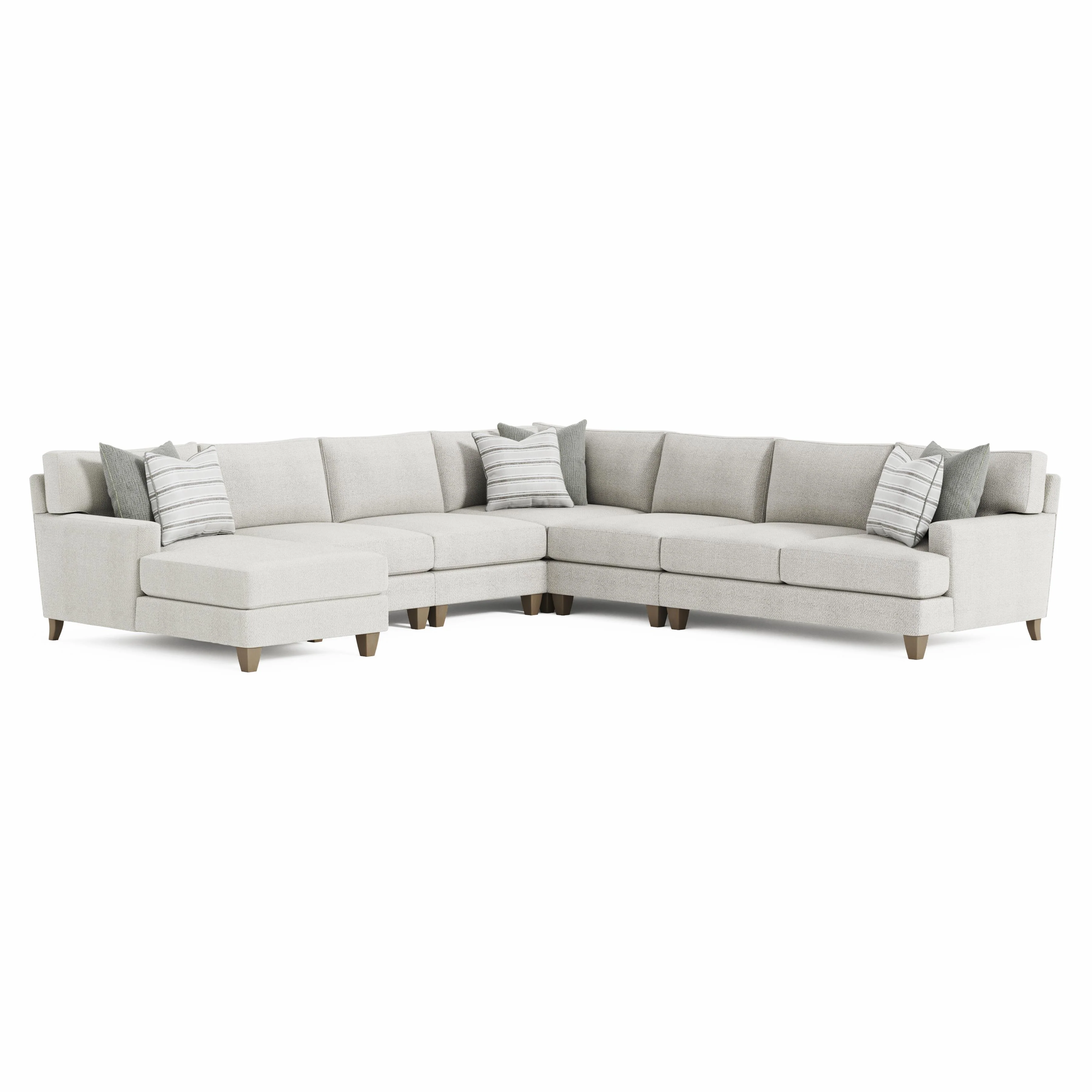 Mila Beige/Tan 6-Piece Fabric Sectional with Left Chaise - Image 3