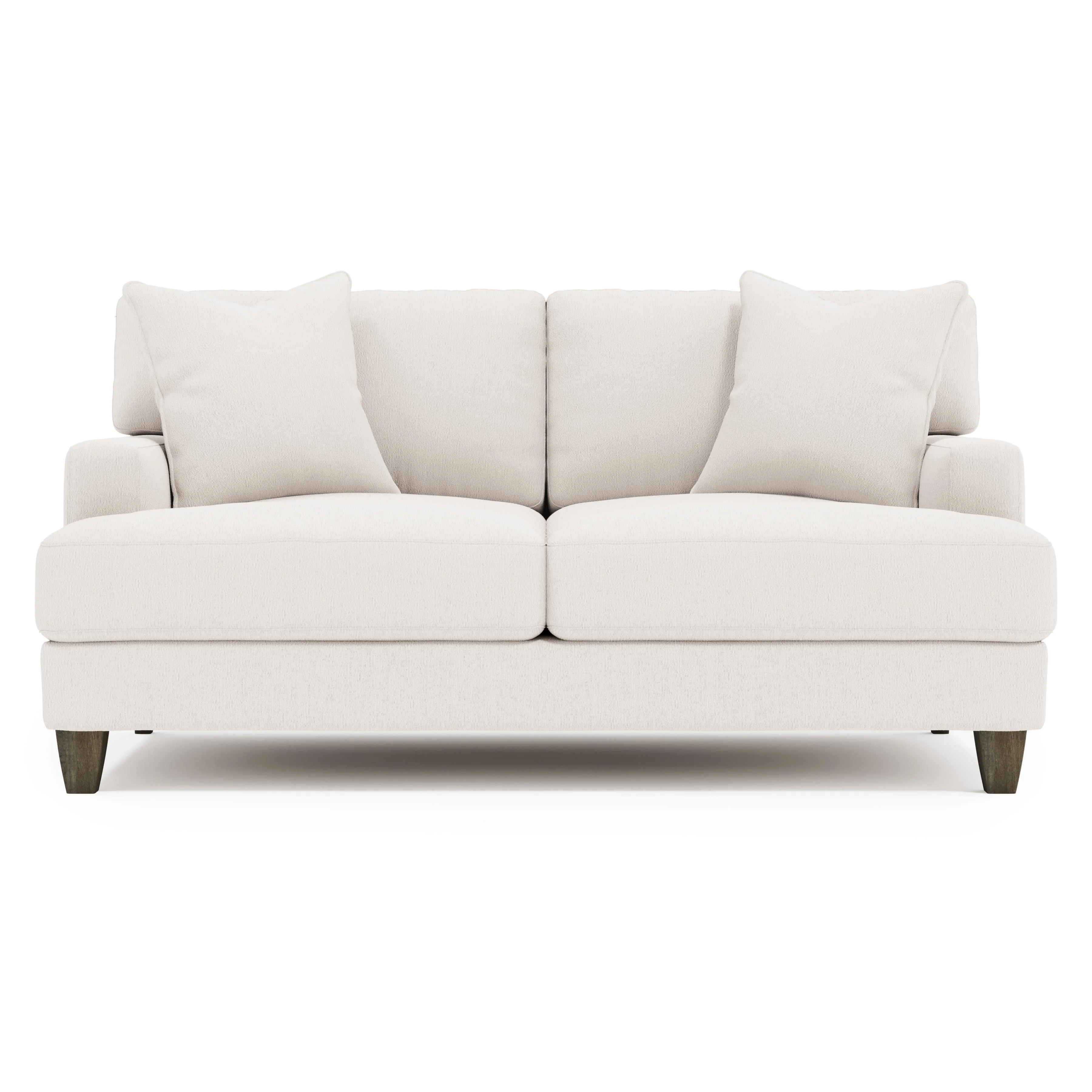 Mila White/Cream Fabric Loveseat - Image 2