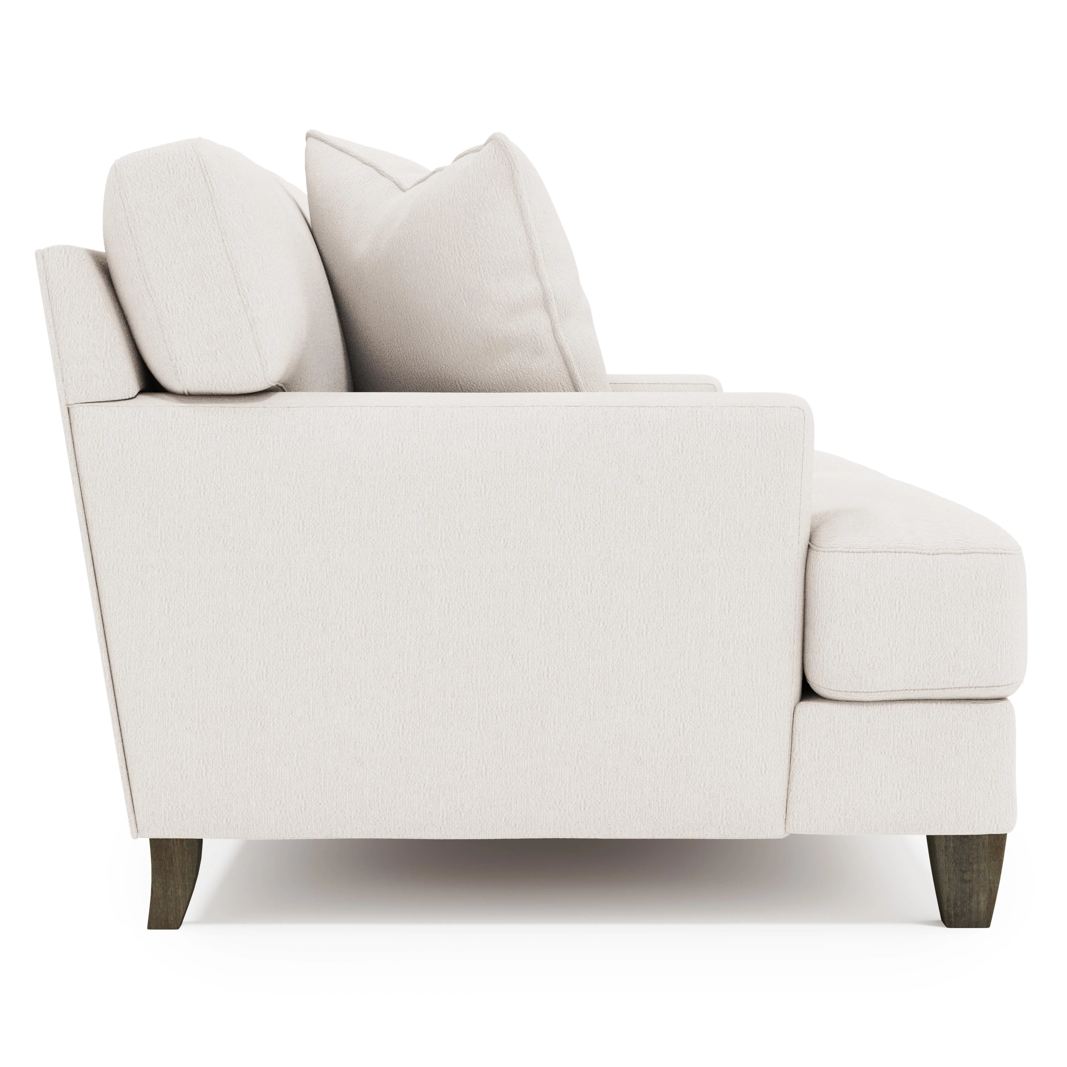 Mila White/Cream Fabric Loveseat - Image 3