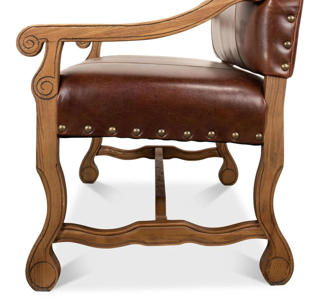 Milano Salon Brown Italian Leather Settee - Image 11