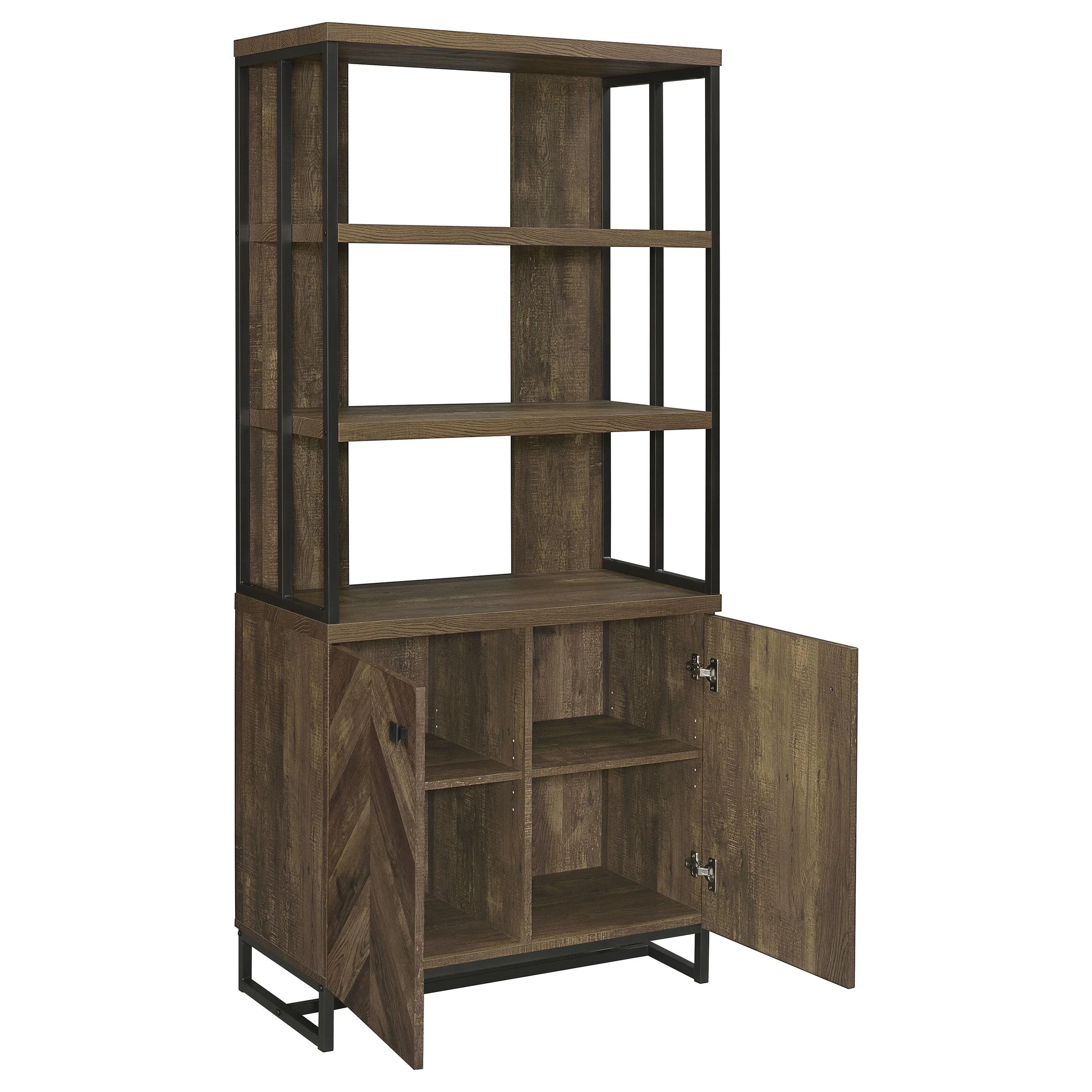 Millbrook Rustic Oak 71-inch 2-door Storage Bookshelf - Image 3