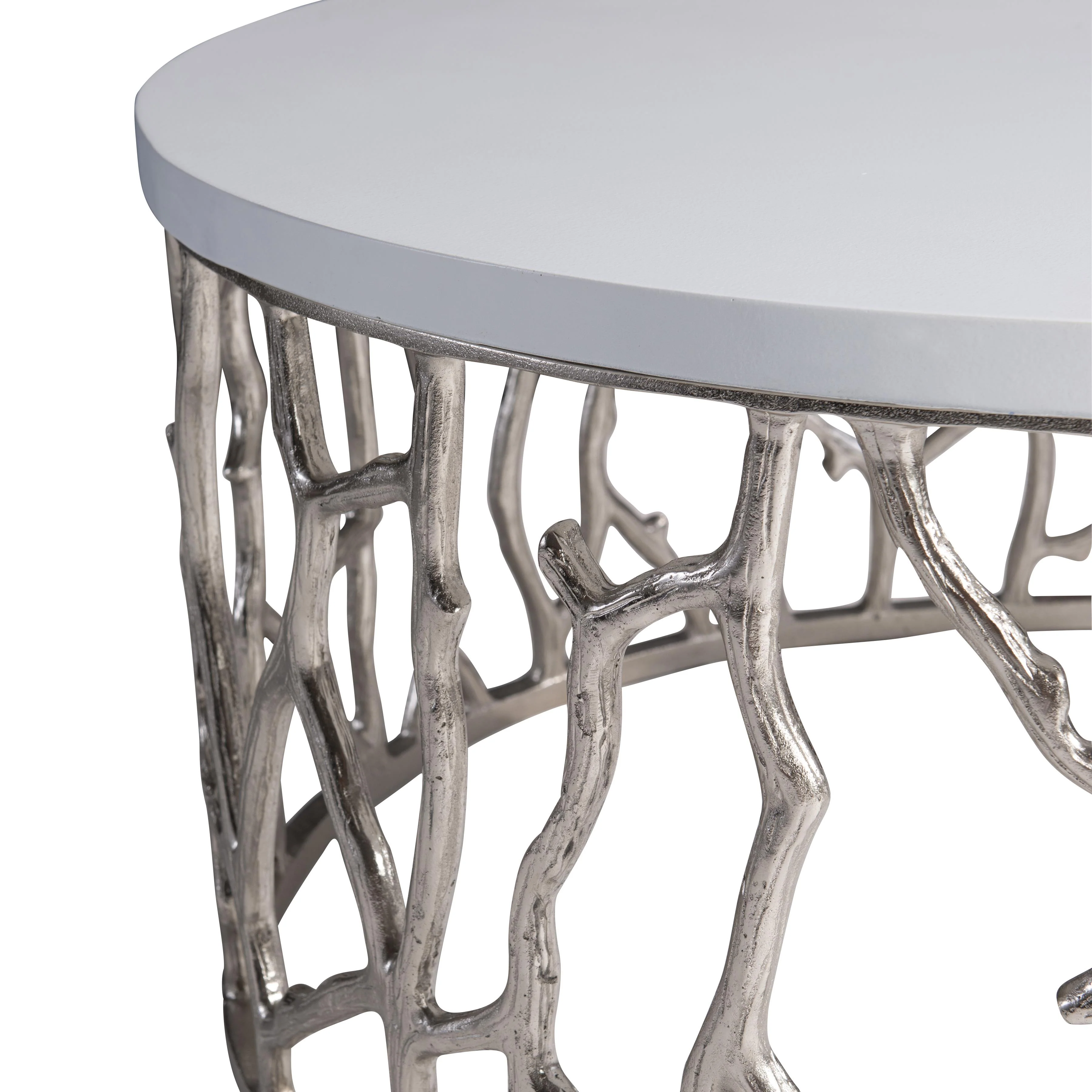Milos Bone/Shiny Nickel Outdoor Cocktail Table - Image 6