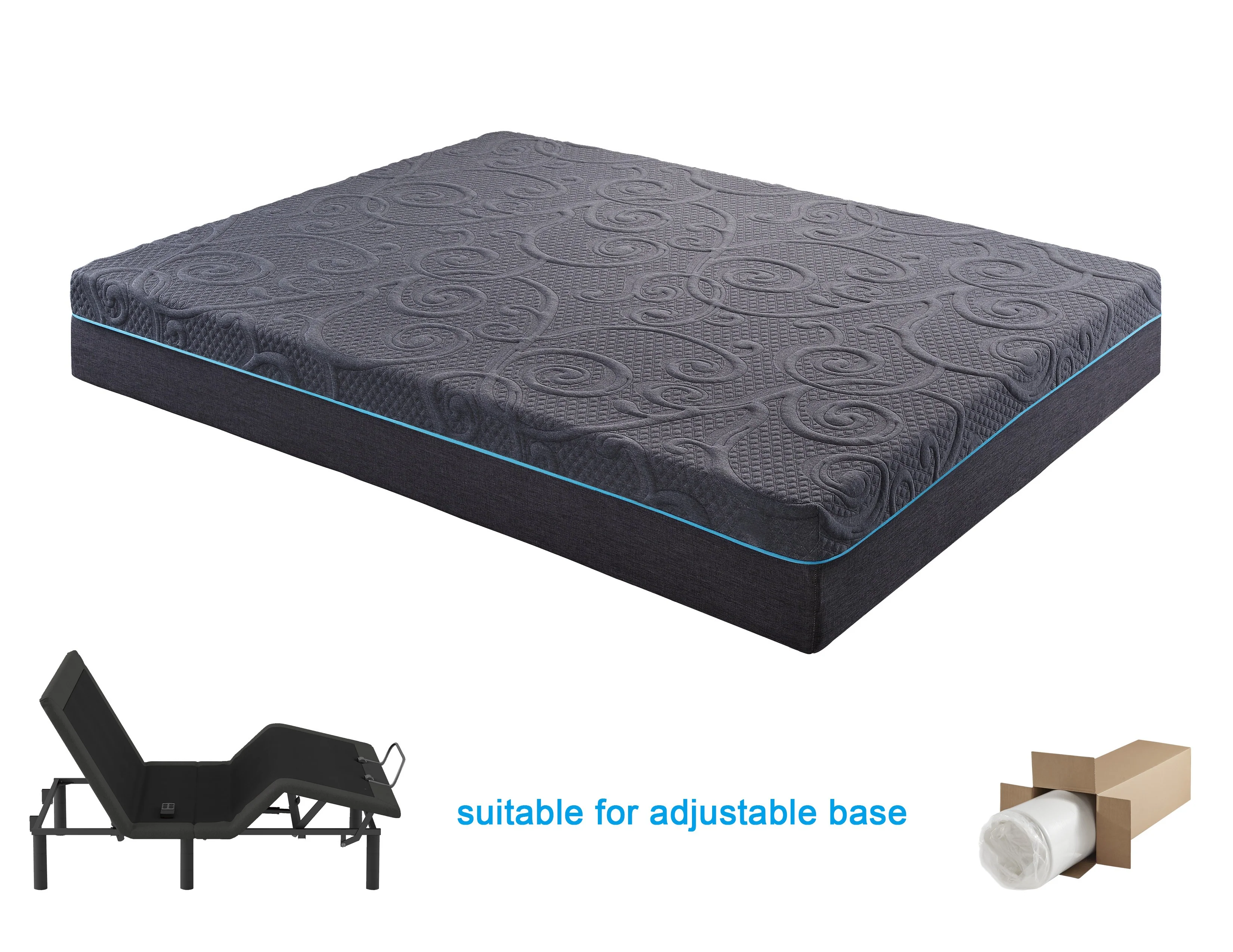 Mira Dark Gray 11" California King Gel-Infused Memory Foam Hybrid Mattress - Image 3