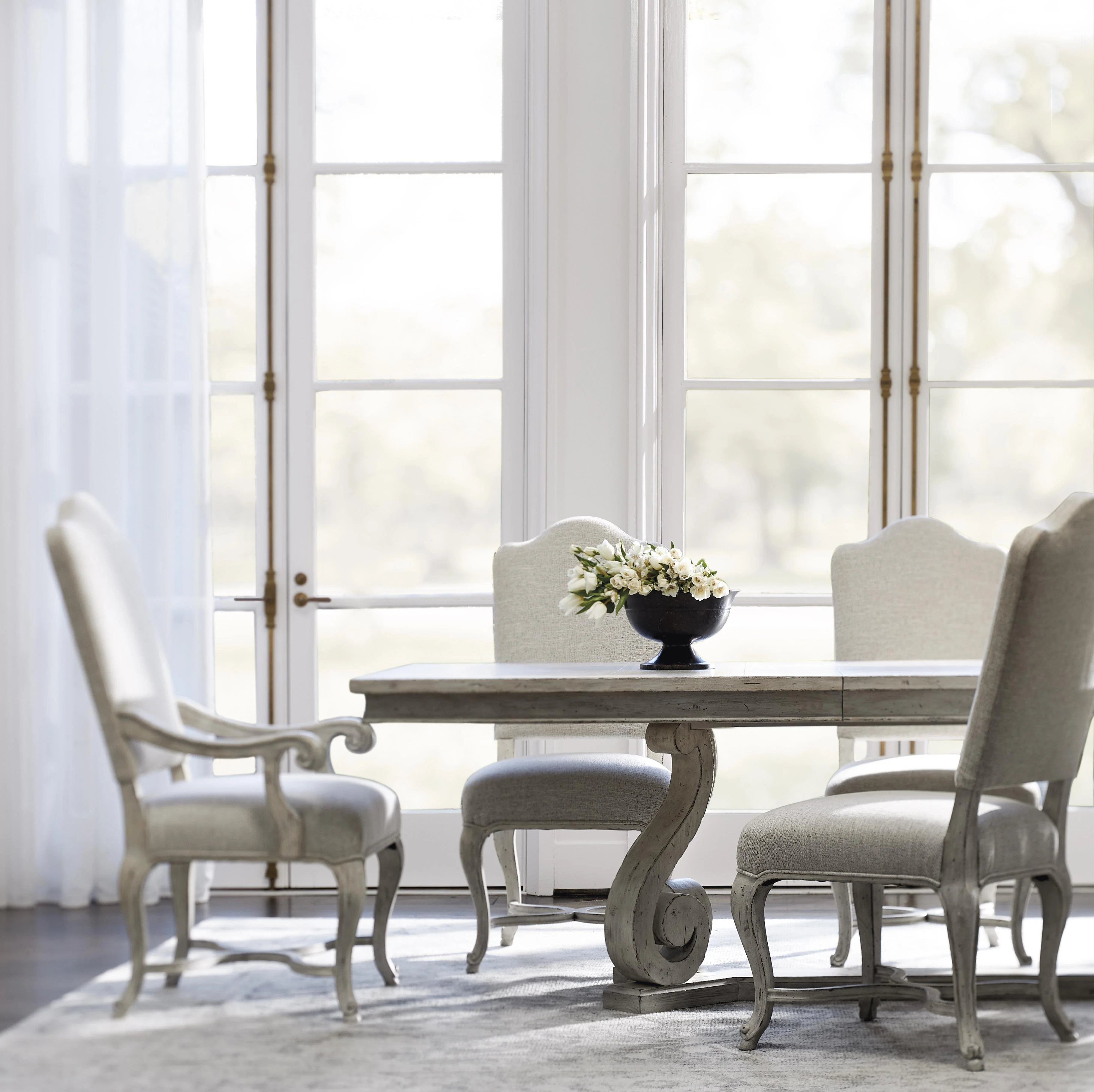 Mirabelle Cotton Rectangular Dining Table - Image 10