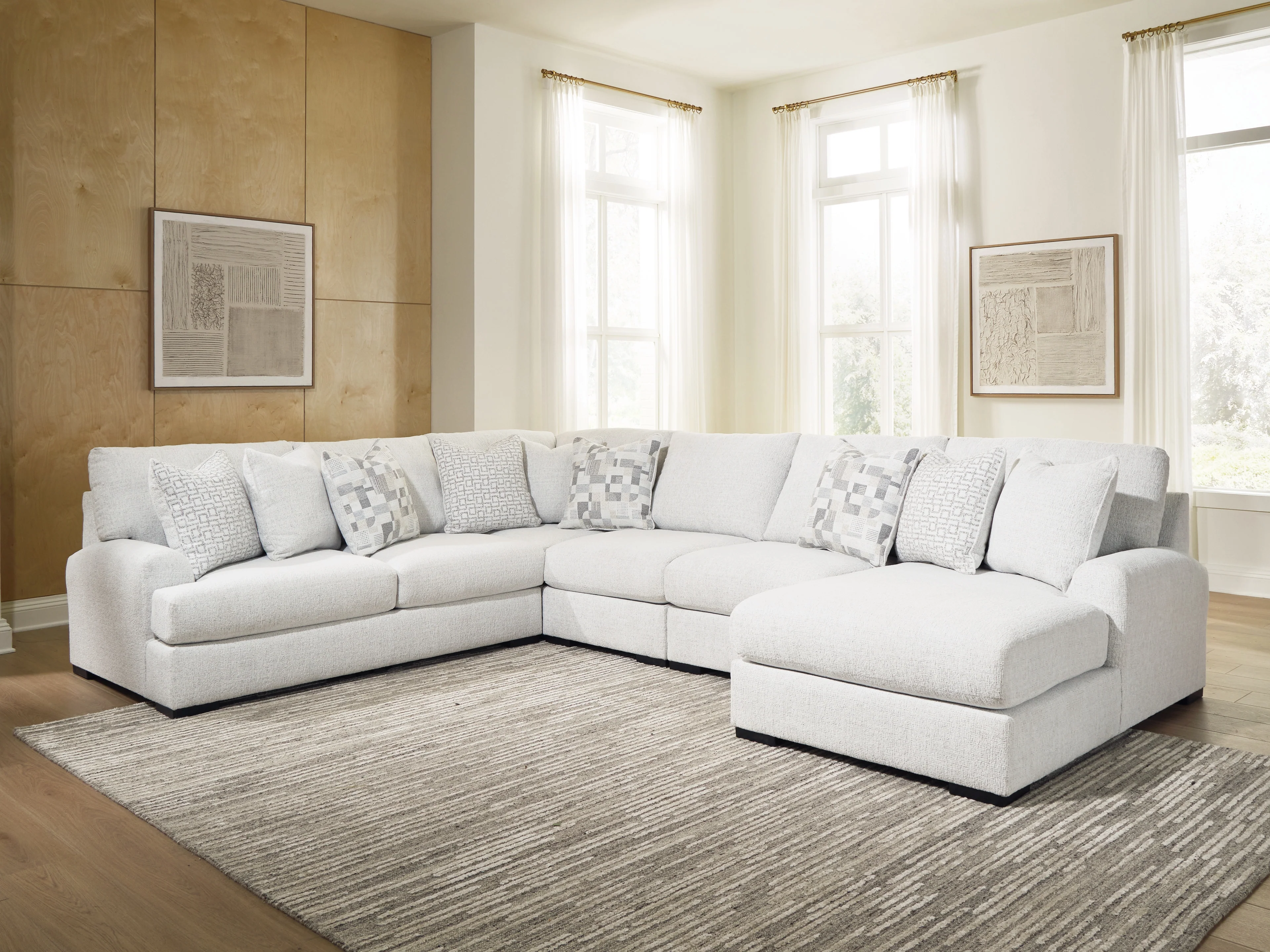 Misty-Lakes Chalk 5-Piece Sectional with Chaise (Online Special Price) - Image 2