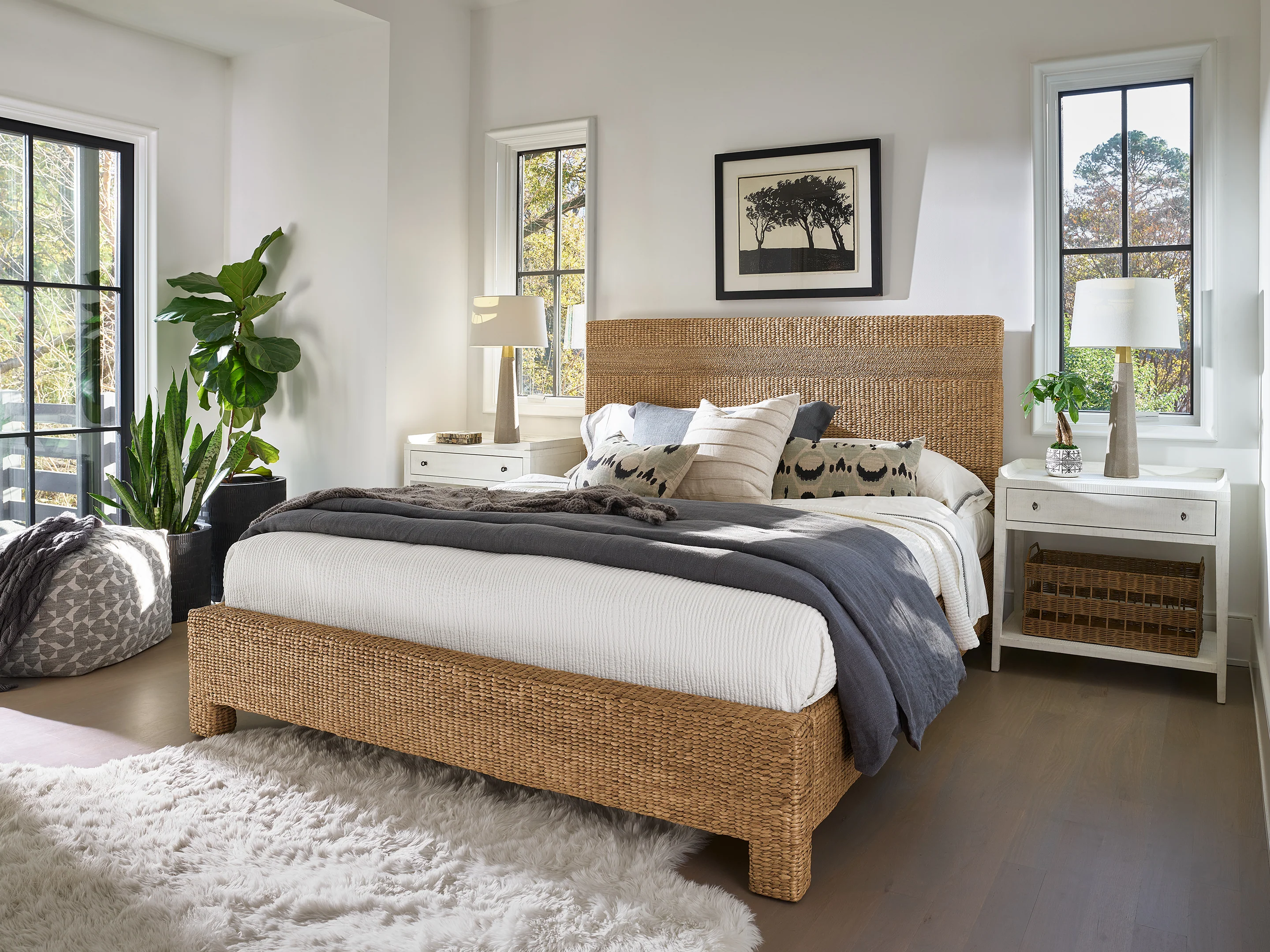 Modern Farmhouse Rustic Oak Leg Nightstand - Image 5
