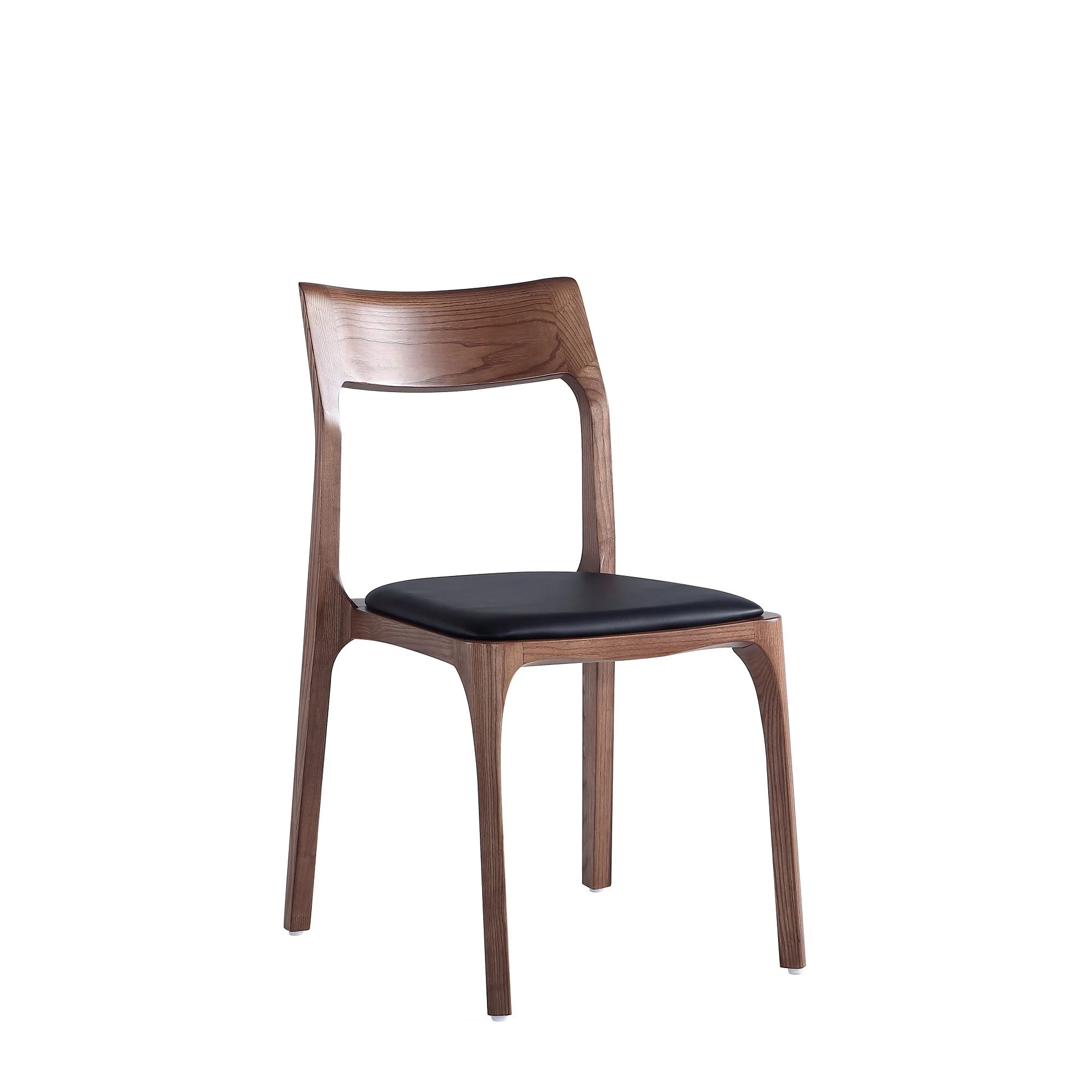 Moderno Stackable Dining Chair in Walnut and Black (Set of 2) - Image 11