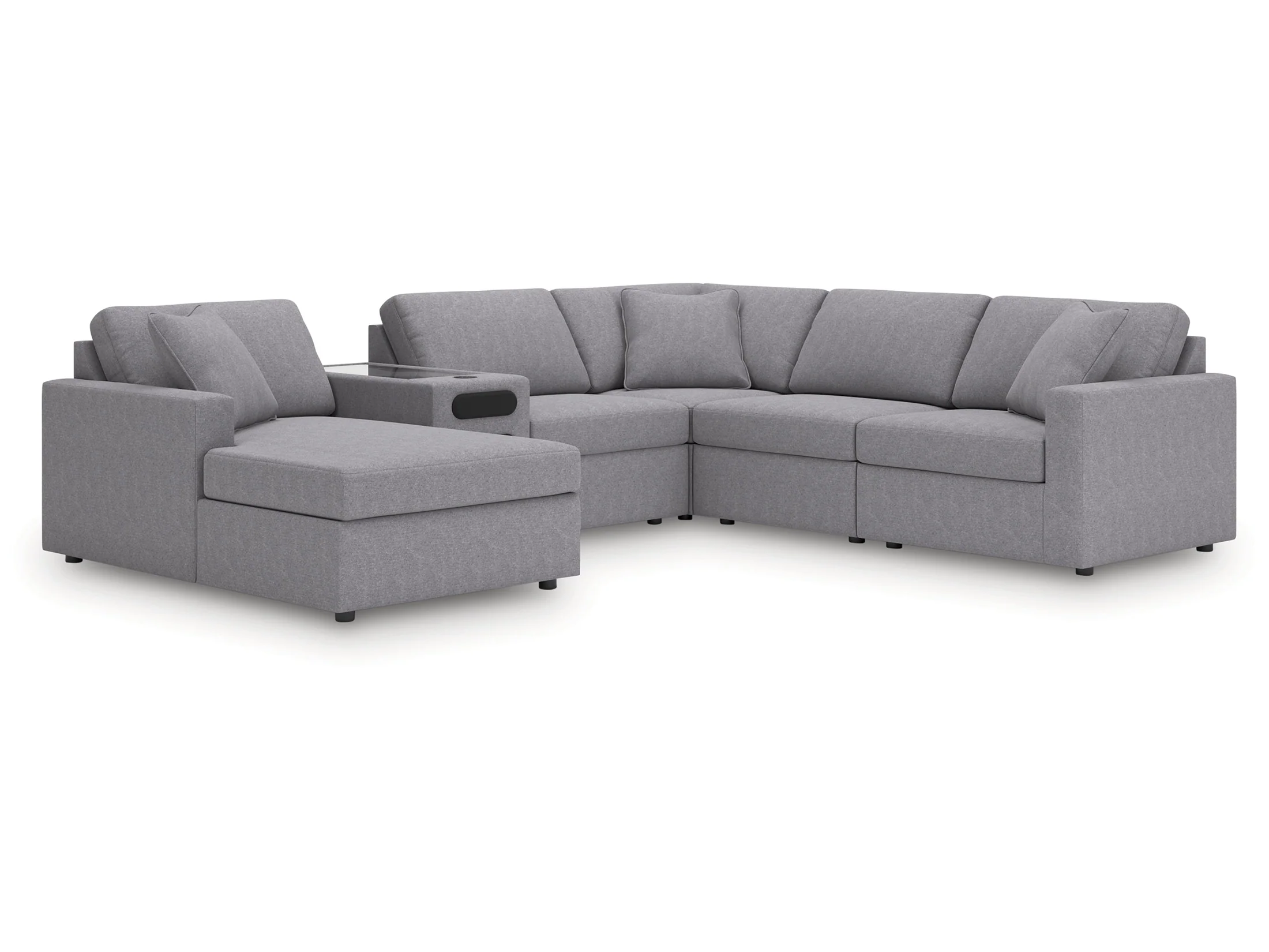 Modmax Granite 6-Piece Sectional with Audio System and Chaise